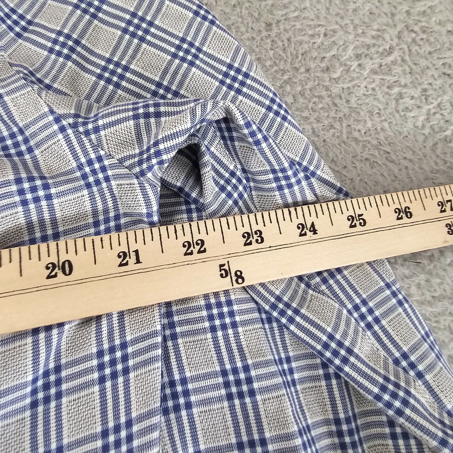 Joseph Abboud Joseph Abboud Shirt Mens M Blue Gray Check Cotton Button Up Long Sleeve Size US M / EU 48-50 / 2 - 6 Thumbnail