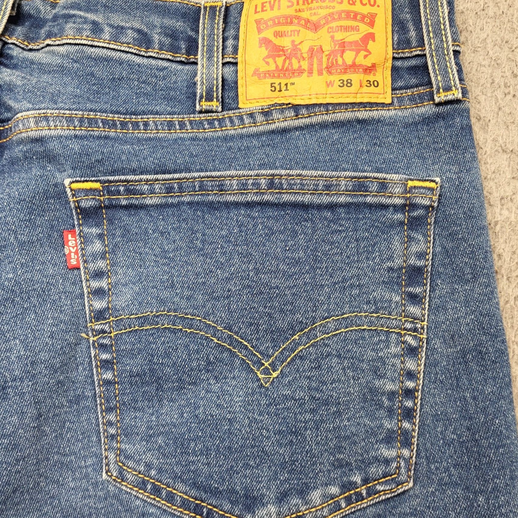 Levi's Levi's 511 Jeans Men's 38x30 Slim Fit Blue Straight Stretch Denim Logo 5-Pocket Regular 30 In Inseam USA Modern Size US 38 / EU 54 - 4 Thumbnail