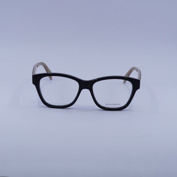 Alexander McQueen Alexander McQueen AM0306O 004 Eyeglasses Black/Brown 52mm Size ONE SIZE - 3 Thumbnail