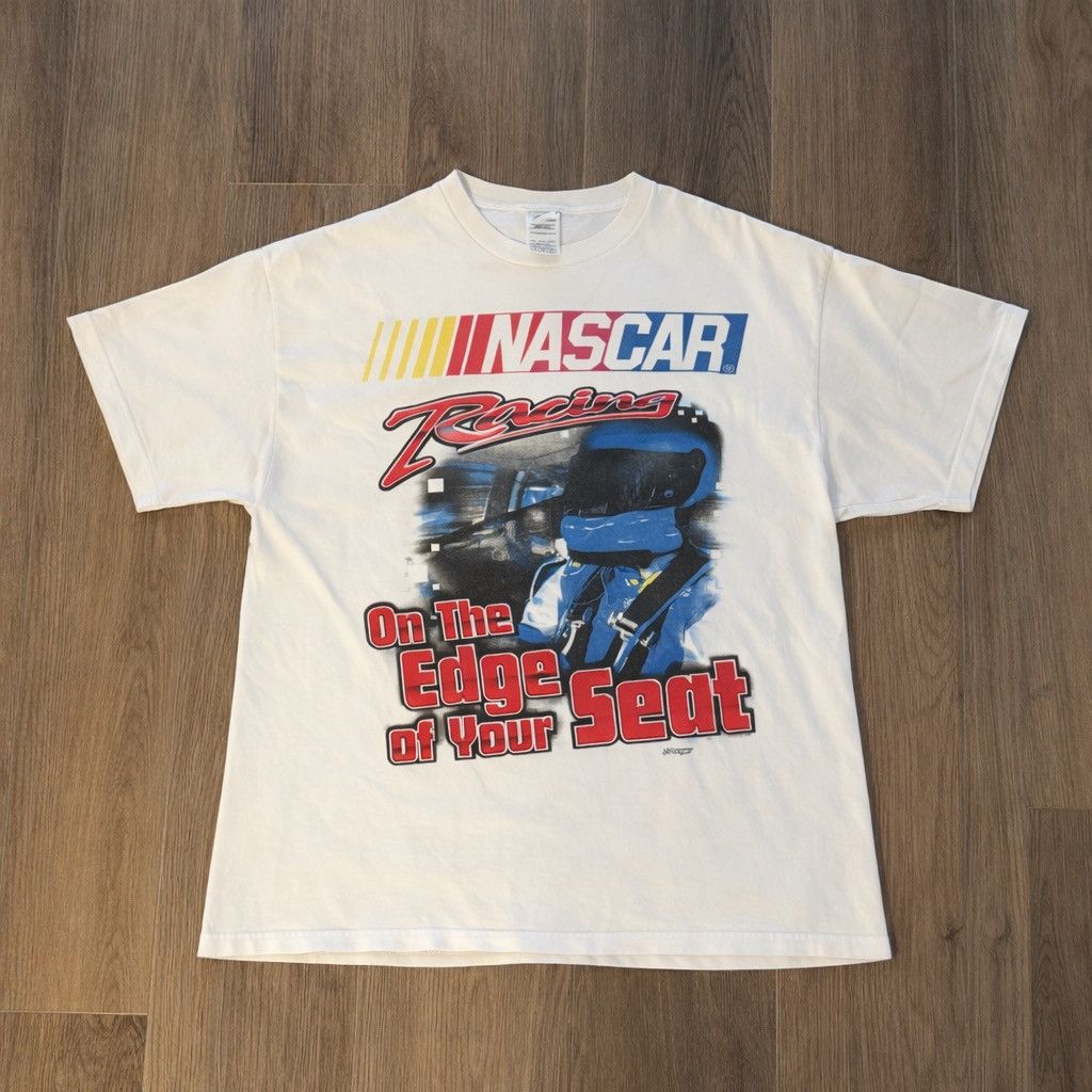 NASCAR Vintage NASCAR Racing “On the Edge of Your Seat” T-Shirt Size US XL / EU 56 / 4 - 1 Thumbnail