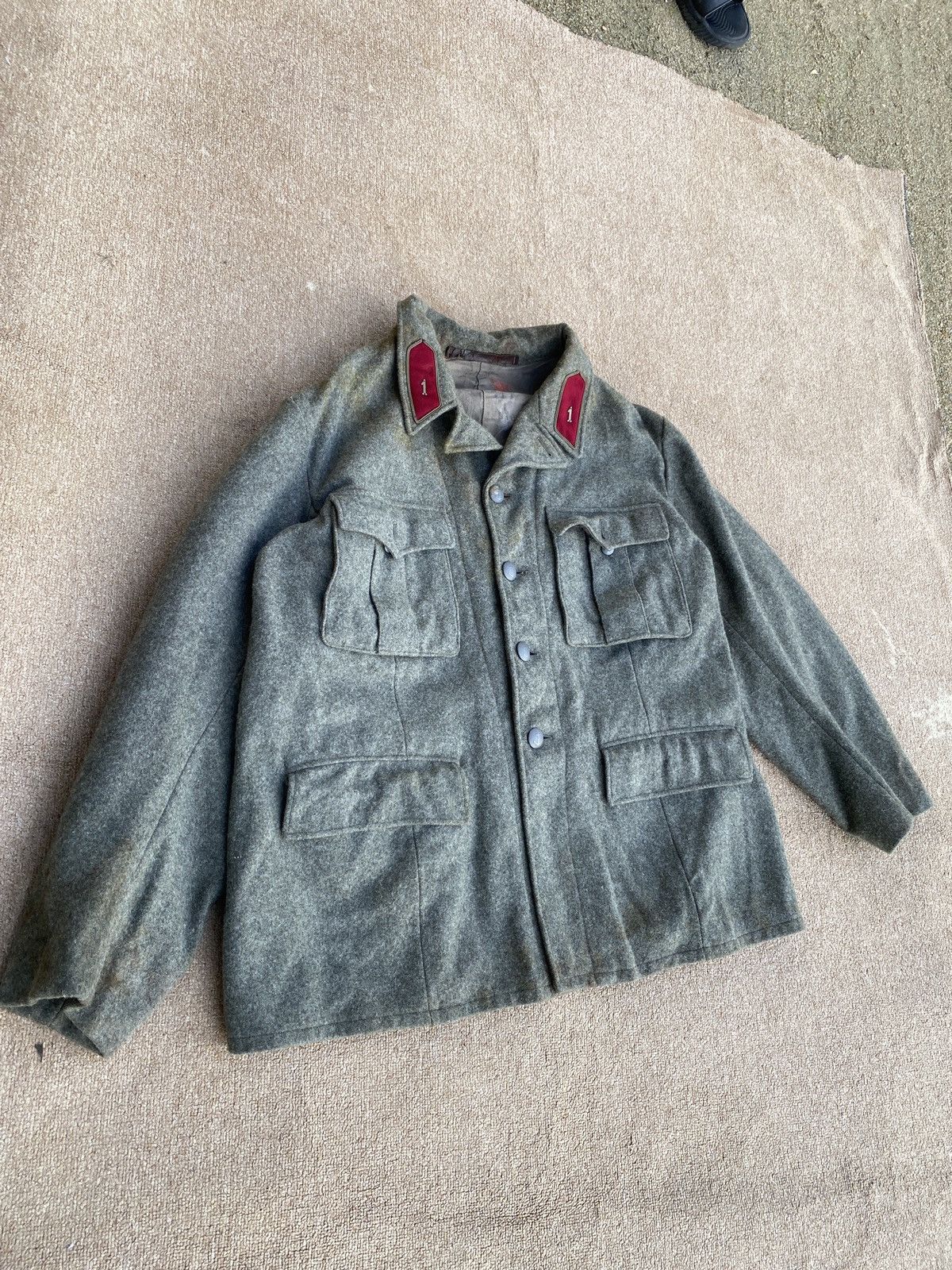 Vintage Vintage 80’s army multi pocket woll jacket Size US XL / EU 56 / 4 - 18 Thumbnail