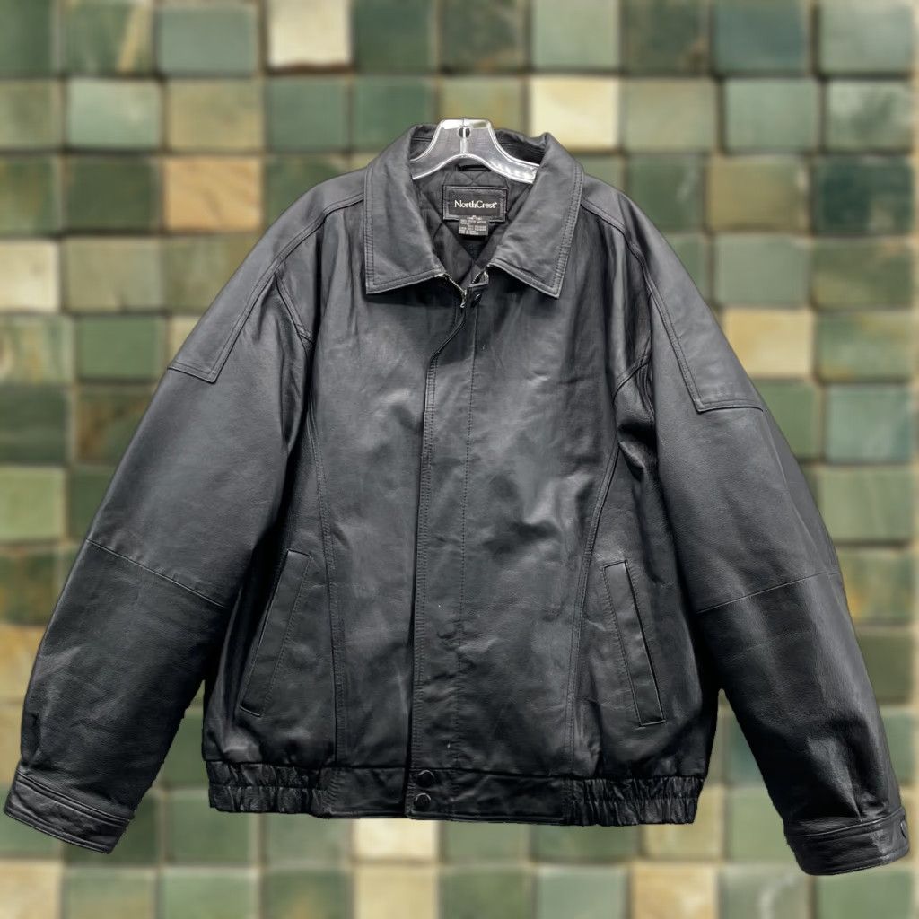 Vintage VINTAGE Northcrest 100% Leather Bomber Jacket Men XL Insulated Flight Streetwear Black Leather Bomber Jacket Mens XL 90s Theme Size US XL / EU 56 / 4 - 1 Thumbnail