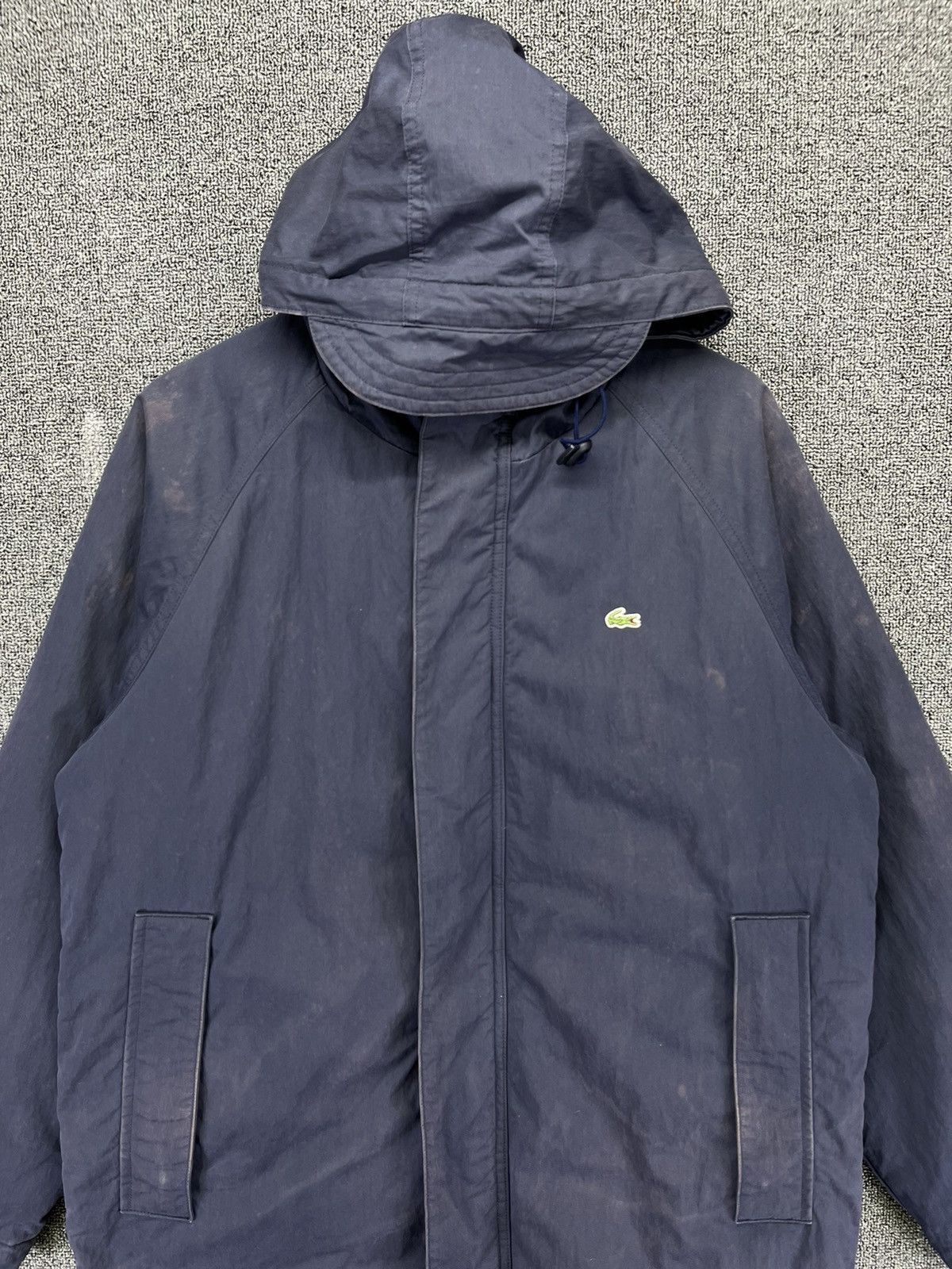Lacoste Vintage Lacoste Hooded Trashed Zip Up Jacket Size US L / EU 52-54 / 3 - 5 Thumbnail