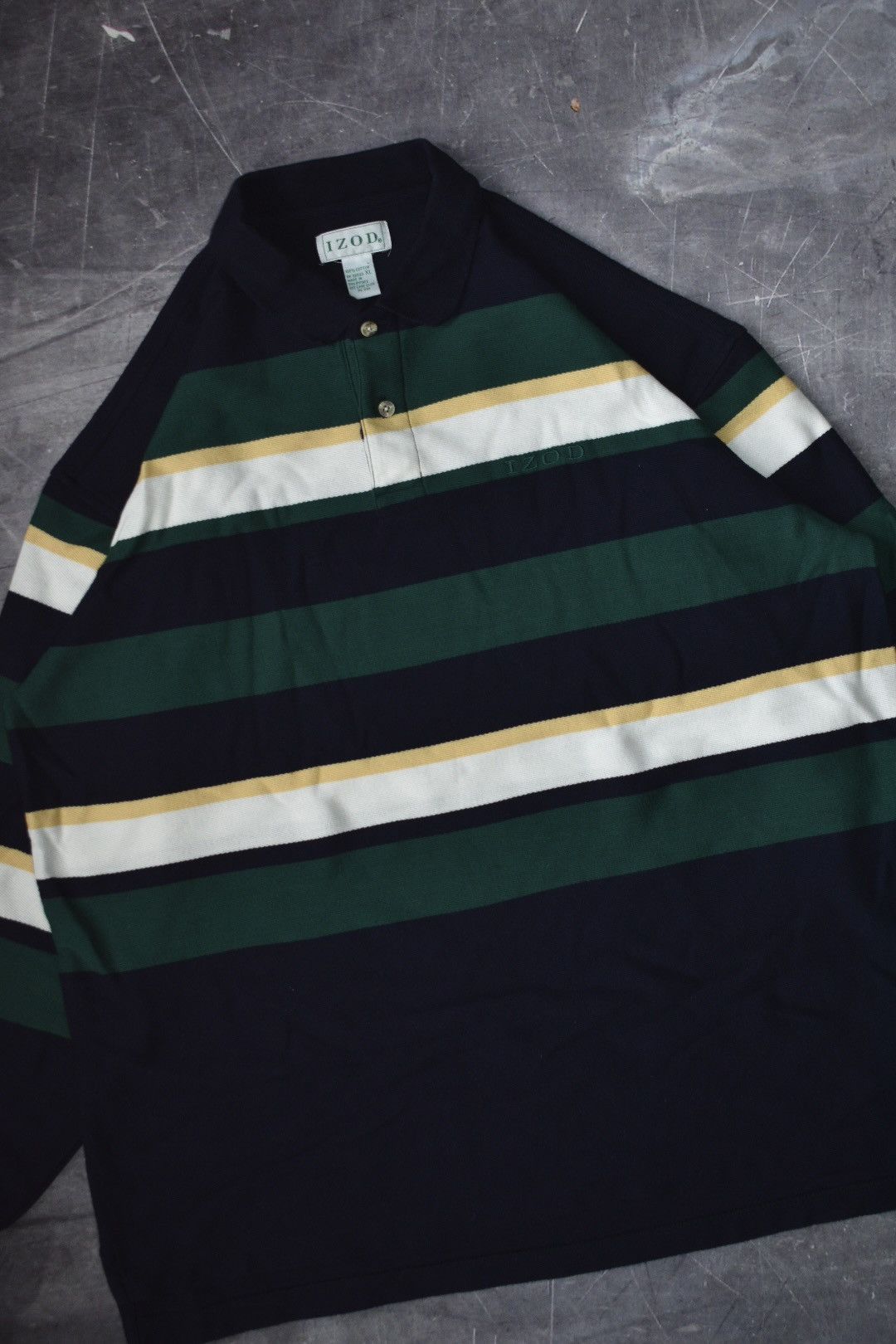 Izod × Vintage Vintage 90s Izod Long Sleeve Polo Shirt (XL) Size US XL / EU 56 / 4 - 3 Thumbnail