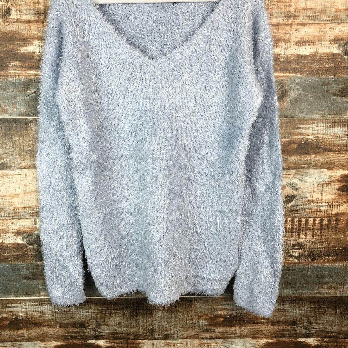 Homespun Knitwear × Japanese Brand DLL Double Focus Blue shaggy fur mohair Knitwear #C054 Size US L / EU 52-54 / 3 - 3 Thumbnail