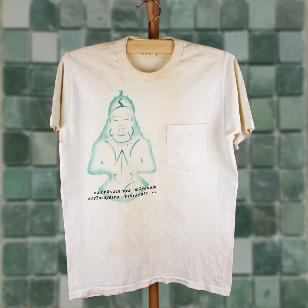 Vintage VINTAGE 70' TOWN CRAFT SARVASAM EVA ONE POCKET YELLOWING SINGLE STITCH T-SHIRT M Shirt Size US M / EU 48-50 / 2 - 1 Thumbnail