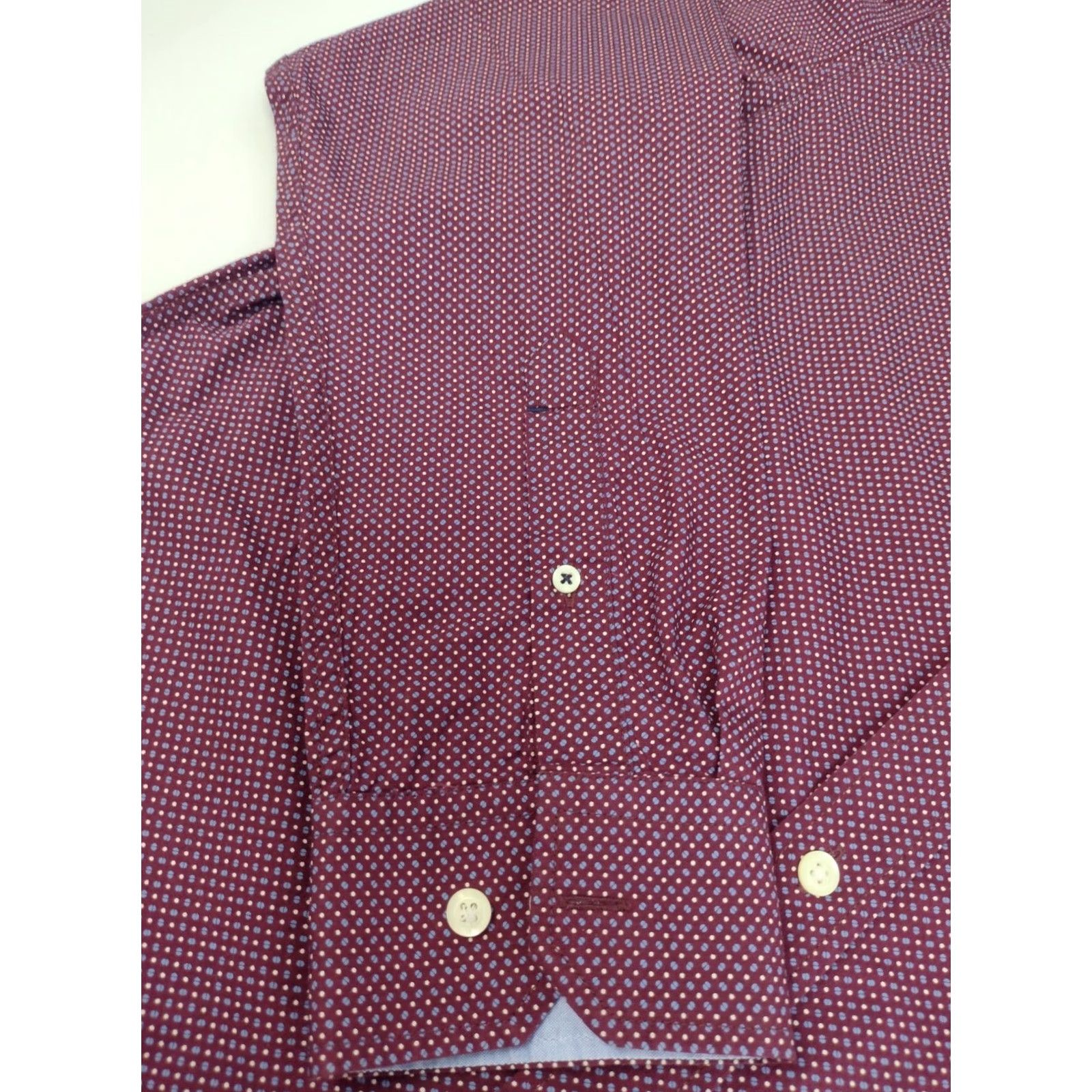 Banana Republic Banana Republic Shirt Mens Slim Fit Button Up Long Sleeve Maroon L #1756 Size US L / EU 52-54 / 3 - 8 Thumbnail
