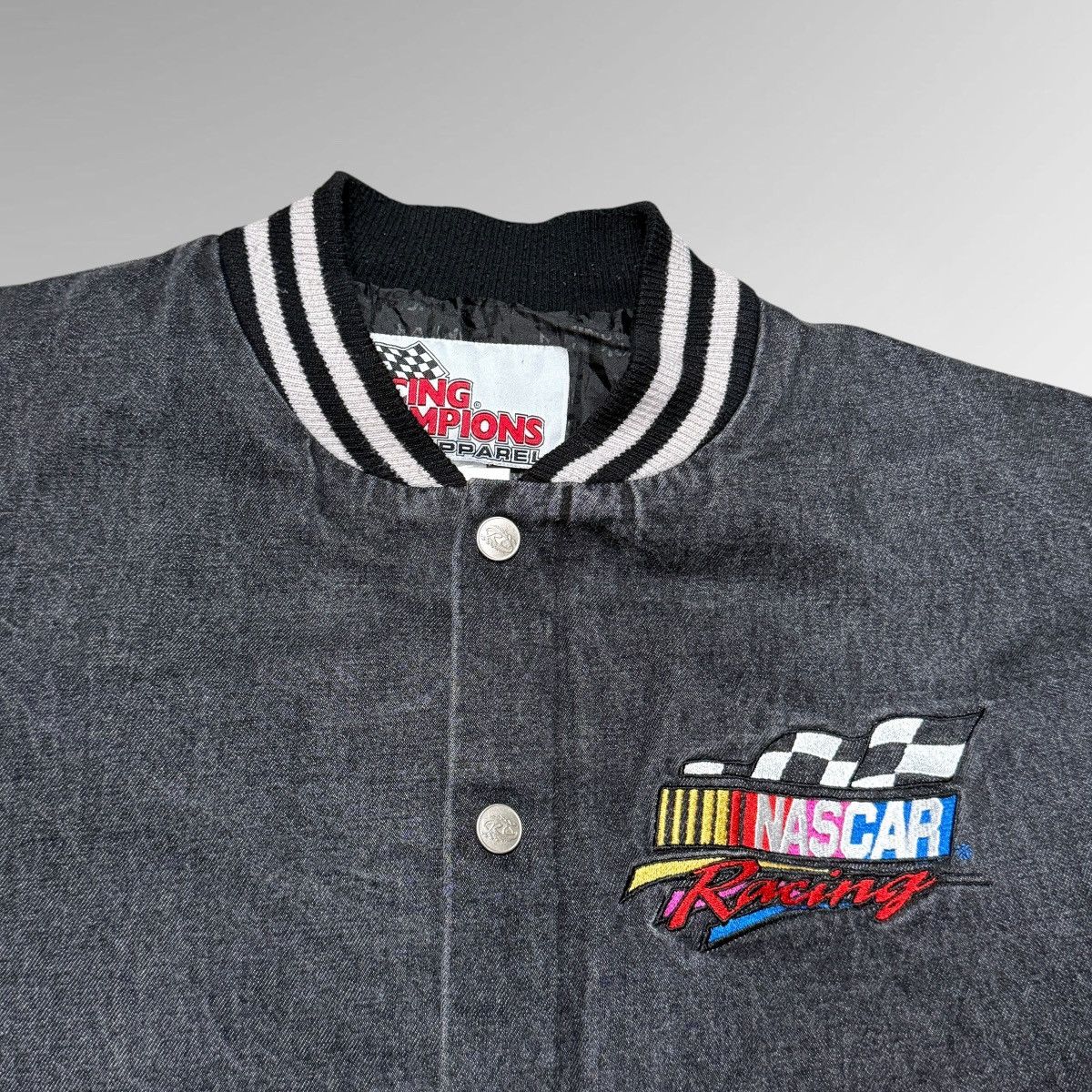 NASCAR Vintage Nascar Nextel Cup Series Denim Varsity Jacket Size US M / EU 48-50 / 2 - 3 Thumbnail