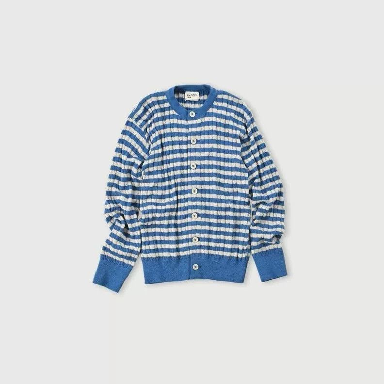 45rpm Blue Striped Cotton Knit Cardigan Size M / US 6-8 / IT 42-44 - 1 Thumbnail