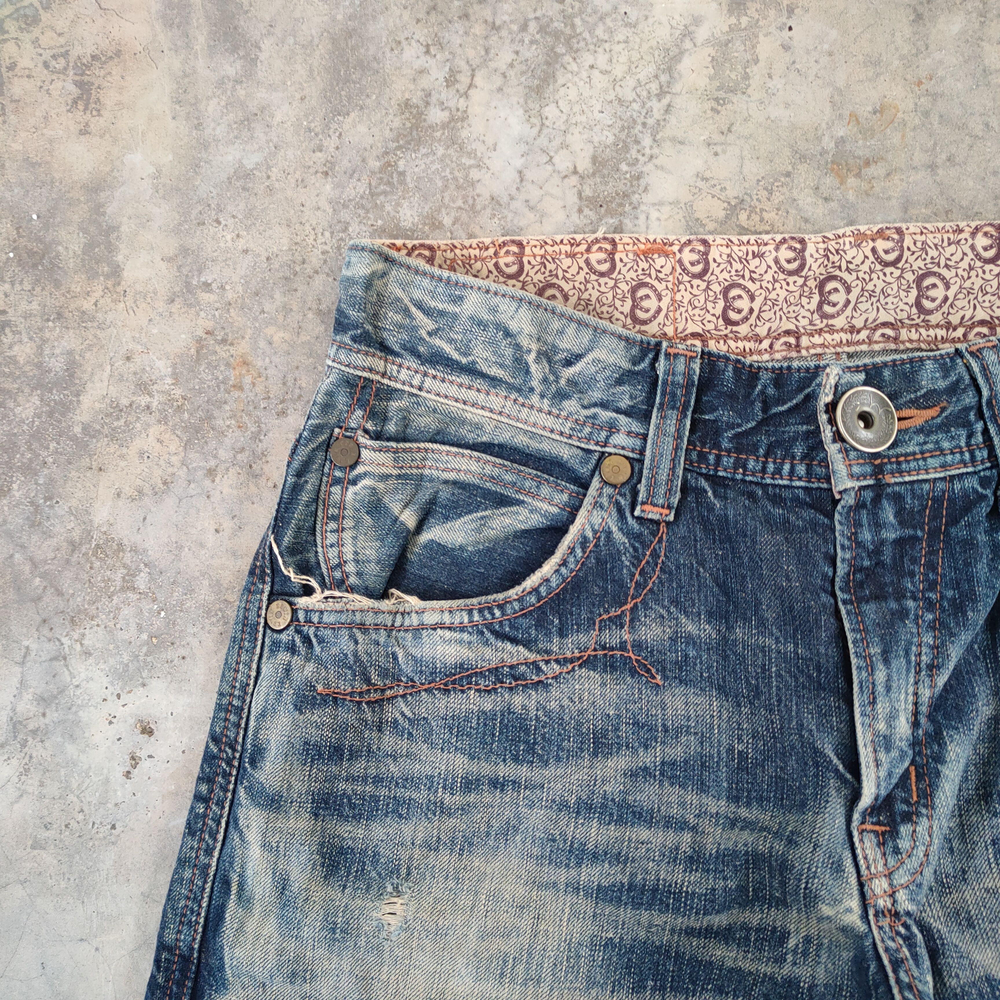 Edwin W32 VINTAGE EDWIN STORM WING FADED RIPPED JEANS PANTS Size US 32 / EU 48 - 7 Thumbnail