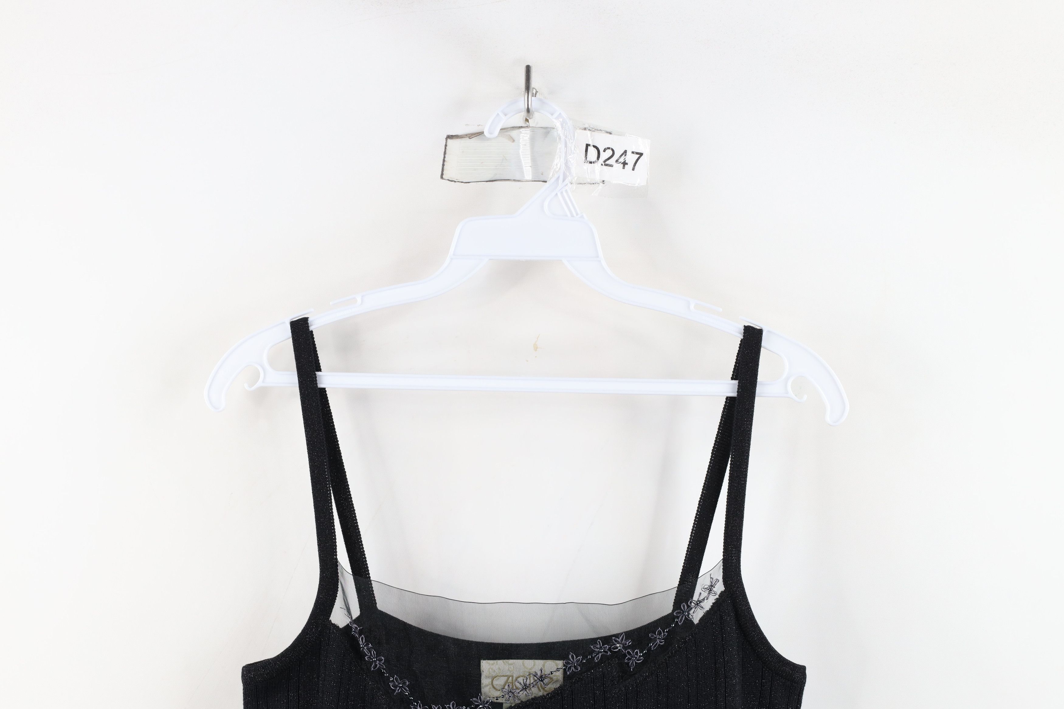 Vintage Vintage 90s Cache Flower Silk Blend Knit Tank Top T-Shirt Size M / US 6-8 / IT 42-44 - 2 Thumbnail