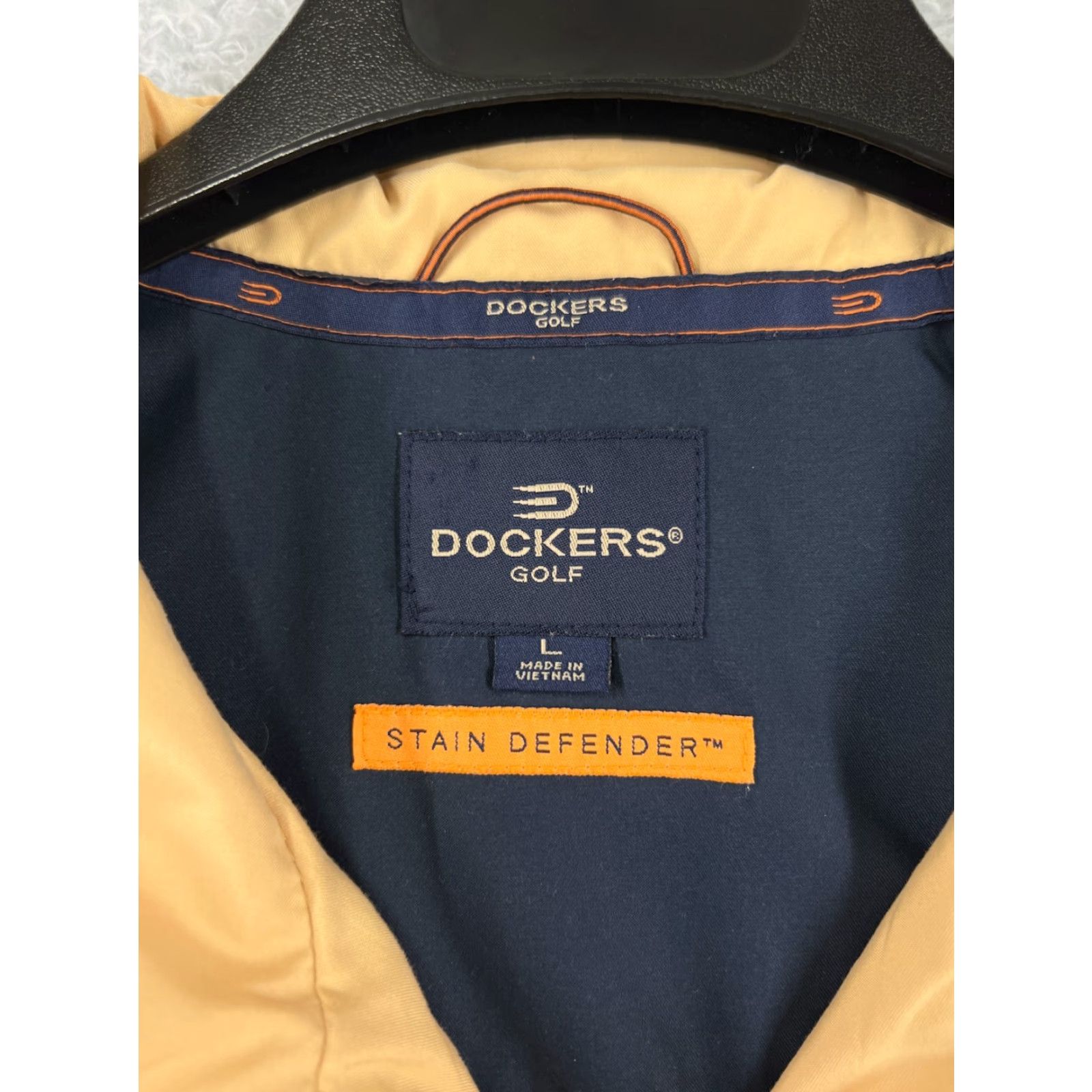 Dockers VINTAGE Dockers Golf Sweater Mens Large Yellow Black 1/4 Zip Collared 100% Polyester Size US L / EU 52-54 / 3 - 3 Thumbnail