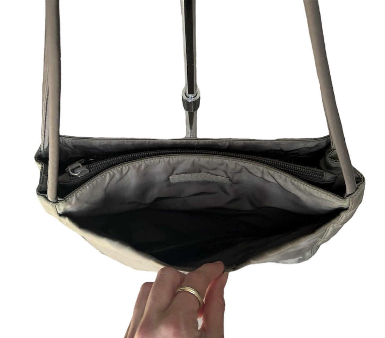 Prada Vintage Prada Nylon Khaki Green Handbag Size ONE SIZE - 6 Thumbnail