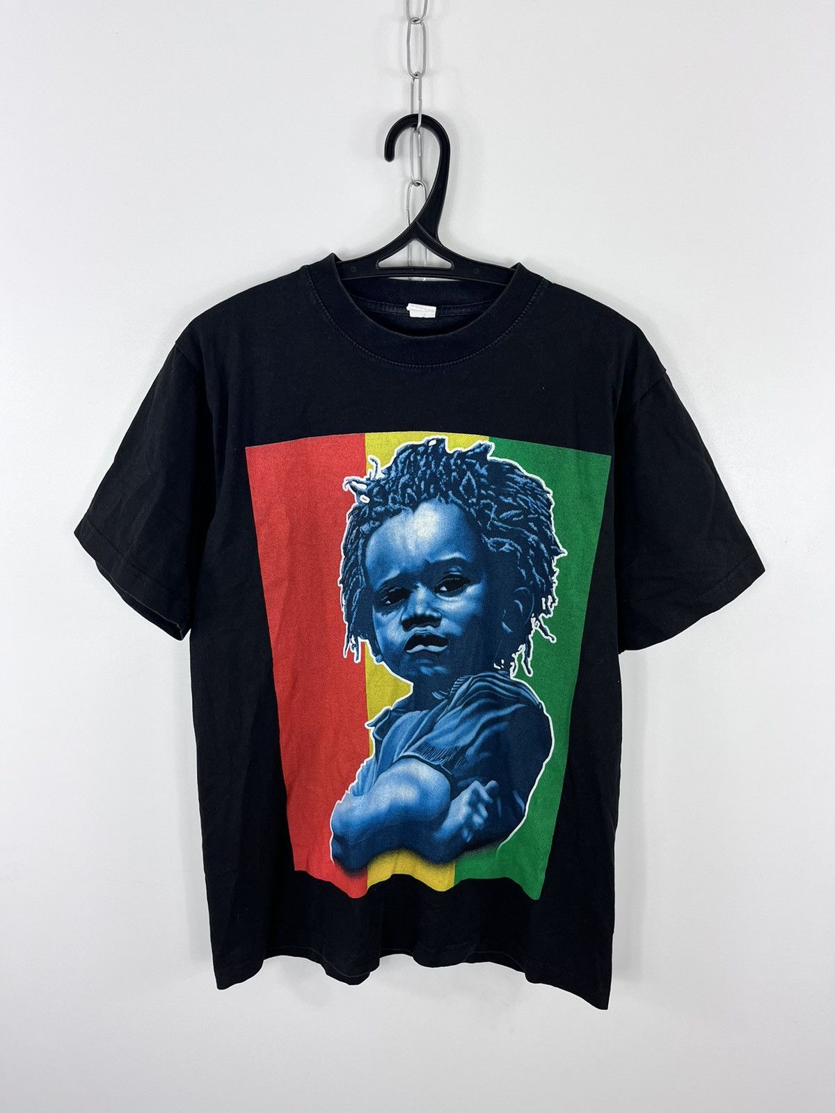 Bob Marley × Vintage Vintage 1990’s Bob Marley T-Shirt Kid Double Big Logo Size L Size US L / EU 52-54 / 3 - 1 Thumbnail