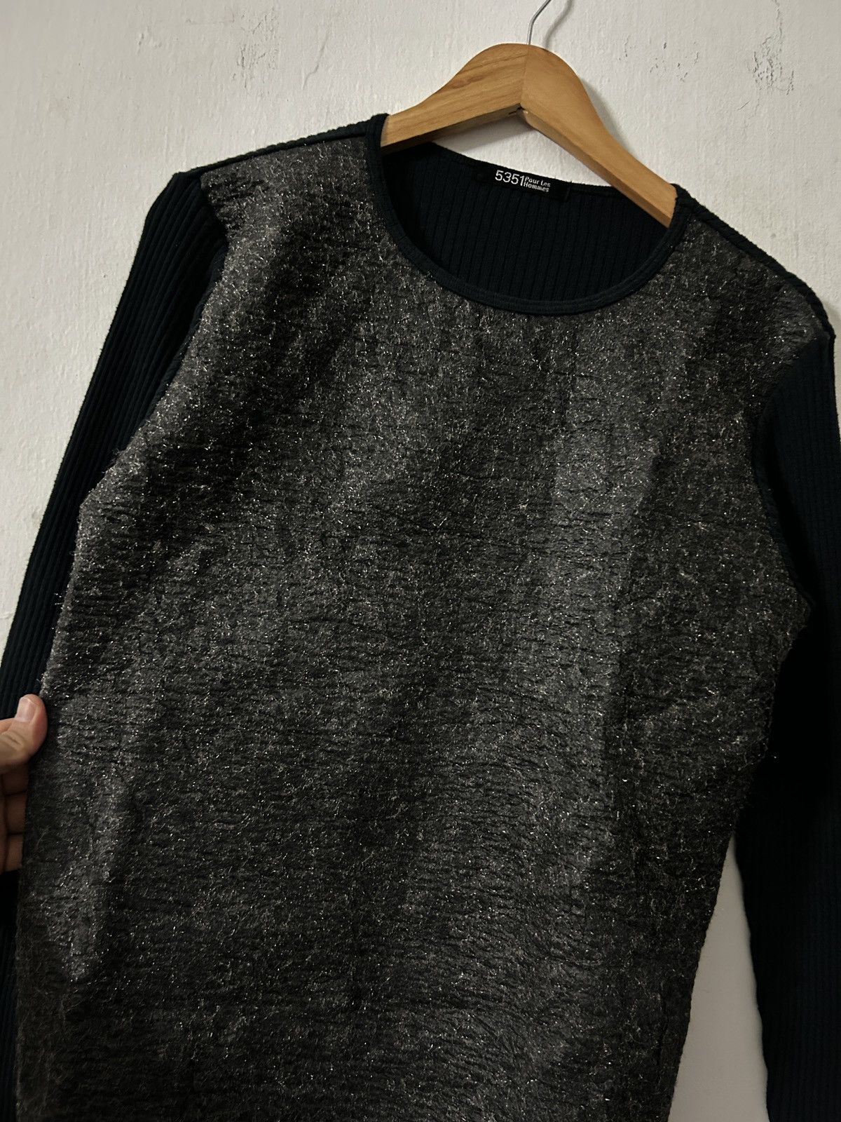 5351 POUR LES FEMMES 2000s Japanese Brand 5351 Pour Les Hommes hybrid longsleeve Size M / US 6-8 / IT 42-44 - 2 Thumbnail