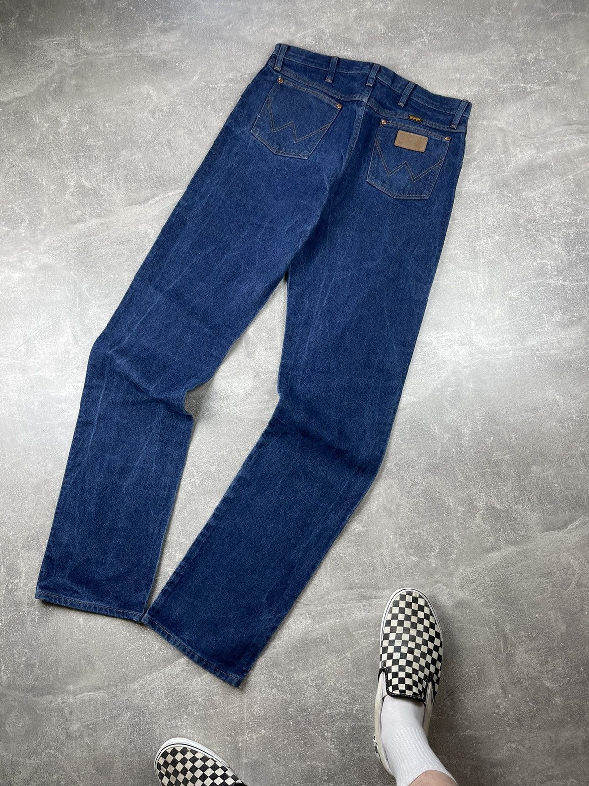 Vintage × Wrangler Rare! Vintage! Wrangler 80s Navy Blue Denim Jeans Size US 35 - 1 Thumbnail