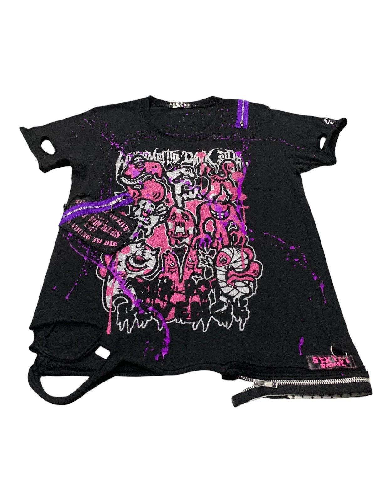 Hysteric Glamour Sex Pot Revenge Bondage Distressed Zipper Tshirt Size US S / EU 44-46 / 1 - 3 Thumbnail