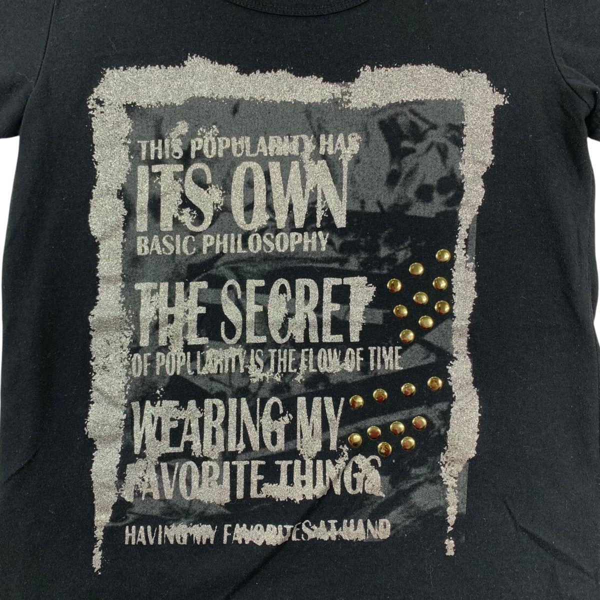 Vintage CHAMI CHAMI Punk Gold Stud Short Sleeve Tshirt Size M / US 6-8 / IT 42-44 - 3 Thumbnail