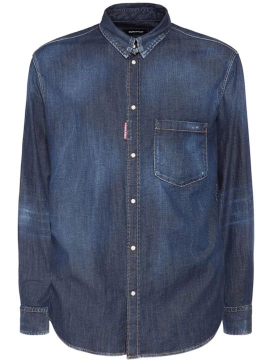 o1lsvrm0425 Dark Wash Tab Shirt in Navy