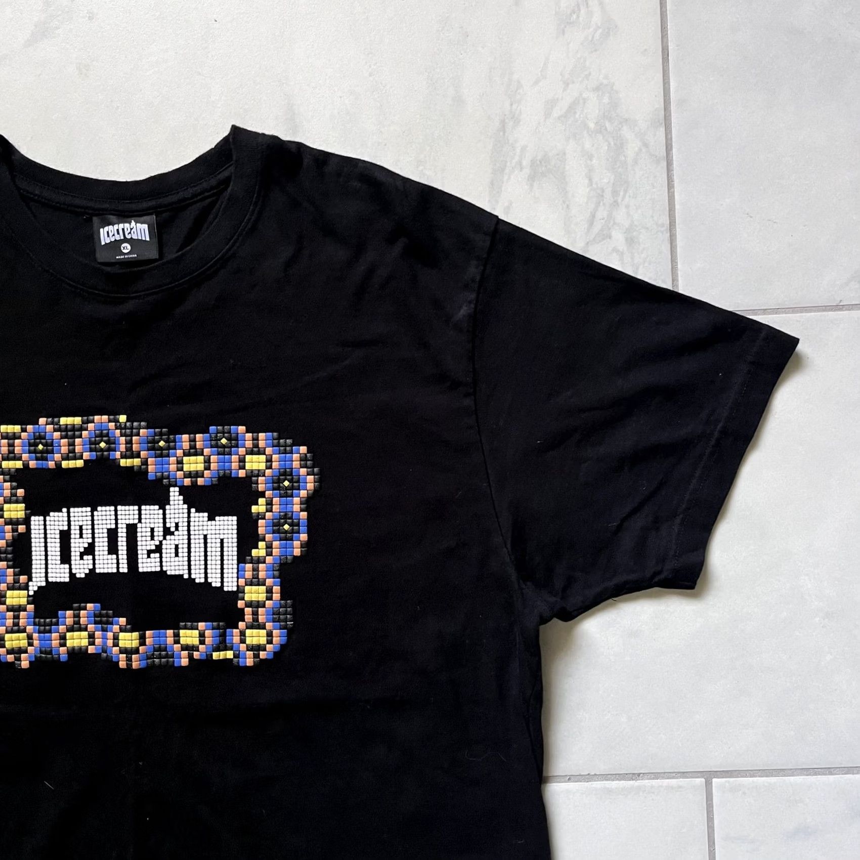 Vintage Icecream Shirt Mens XL Black Pixel Frame Graphic Tee Designer Streetwear Rapper Size US XL / EU 56 / 4 - 4 Thumbnail