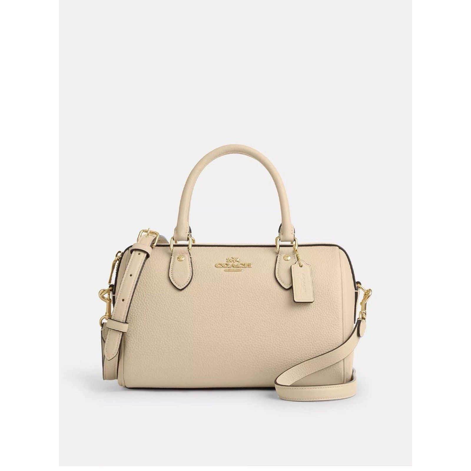 Coach NWT Coach Rowan Satchel CV962 Pebbled Leather Ivory Size ONE SIZE - 6 Thumbnail