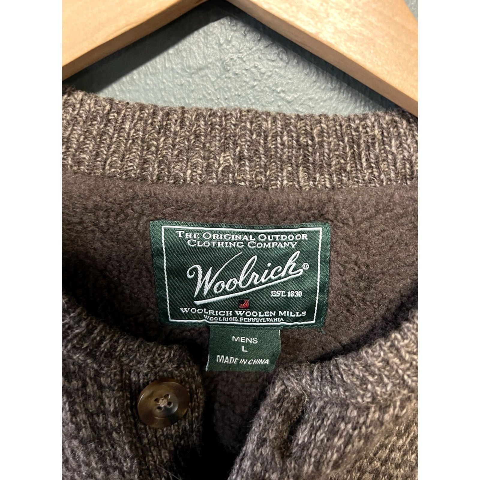 Vintage Woolrich Mens Brown Waffled Long Sleeve Fleece Sweatshirt L"} Size US L / EU 52-54 / 3 - 3 Thumbnail