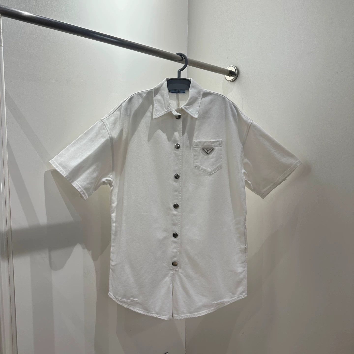 Prada Prada White Denim Jumpsuit 40 apr745 Size 27" / US 4 / IT 40 - 1 Thumbnail