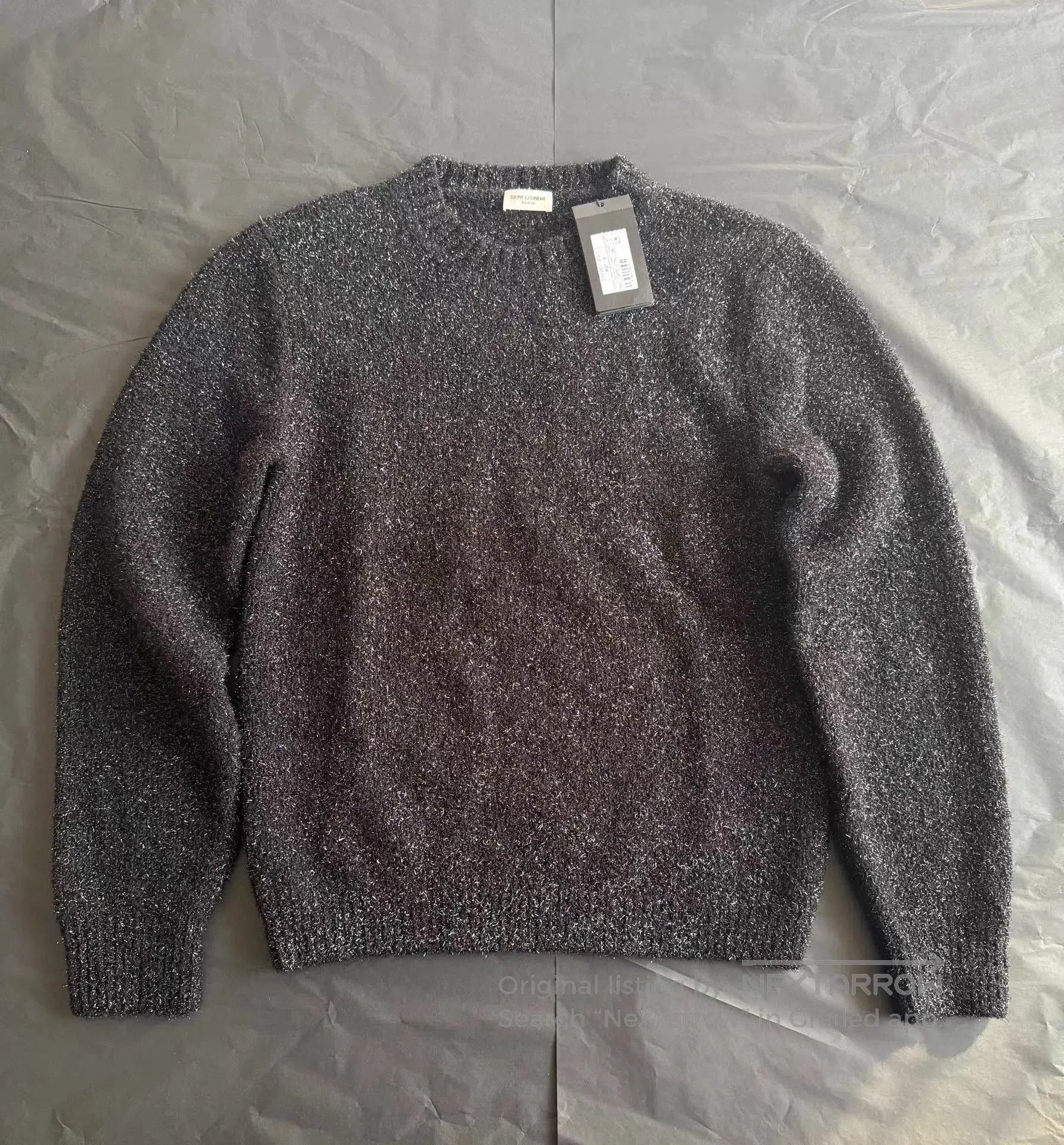 Saint Laurent Paris Black Sparkly Knit Sweater Size M. Size US M / EU 48-50 / 2 - 2 Thumbnail