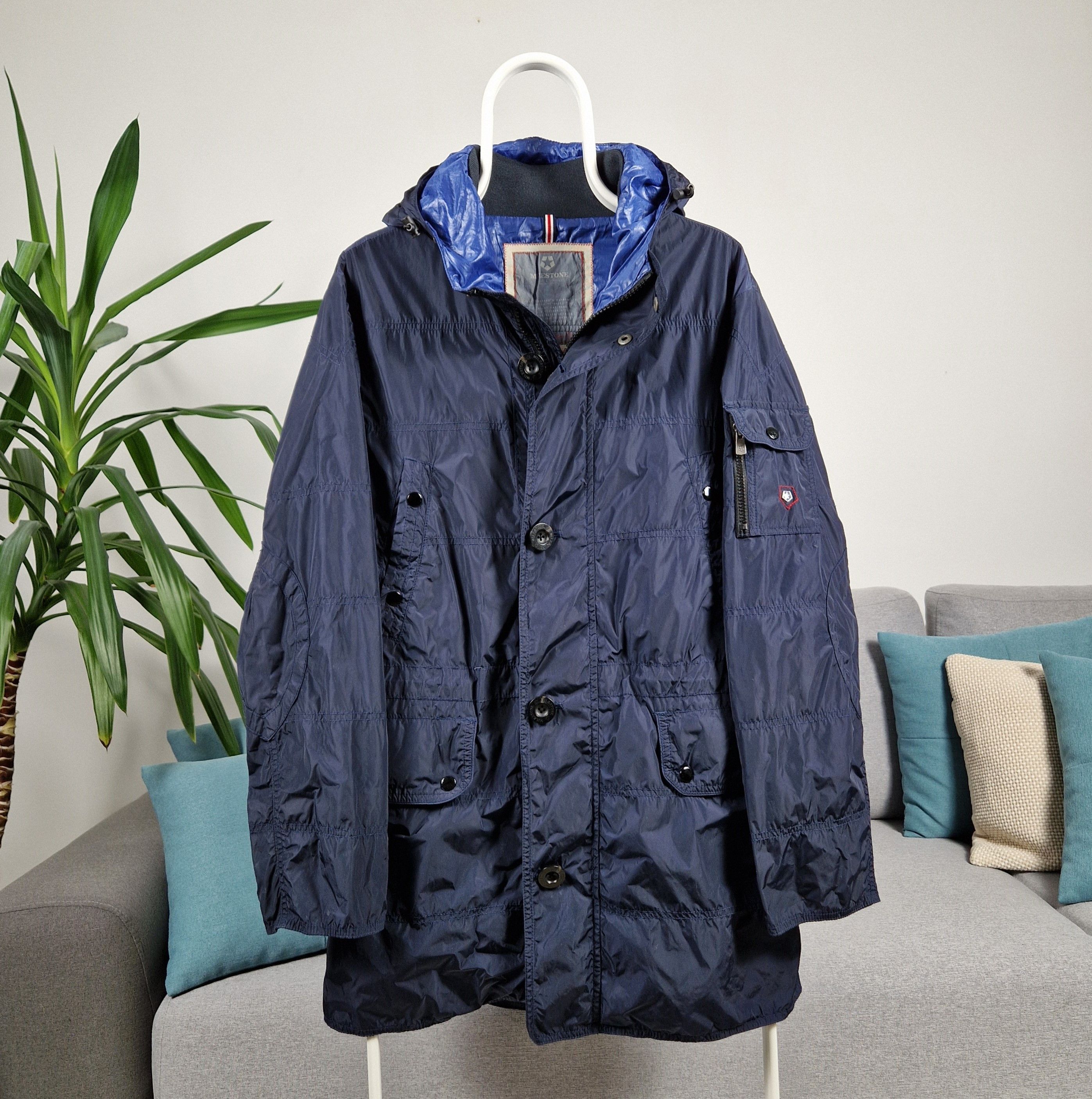 image of Milestone Men's Jacket Coat Nylon Navy (Size Medium)
