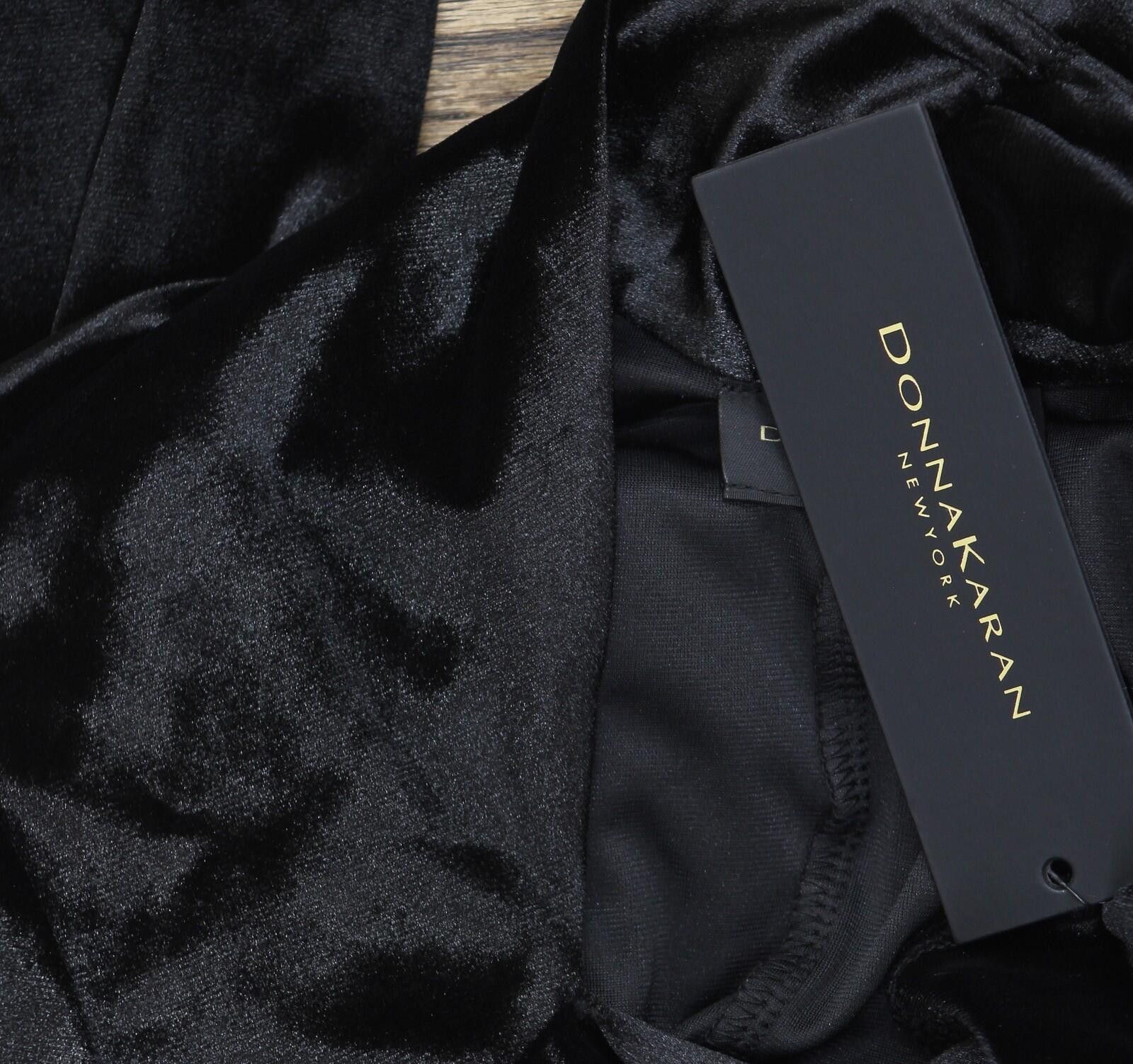 Donna Karan Nwt Donna Karan Velvet Ruched Sheath Dress Ka4v25r0 Black 4 Size S / US 4 / IT 40 - 3 Thumbnail