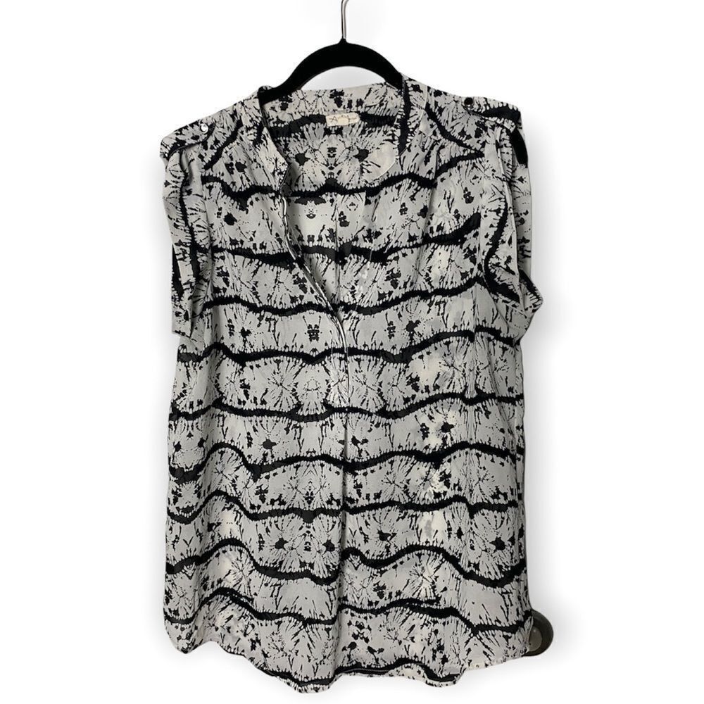 Other Antilia Femme Women’s Size L Abstract Black White Cap Sleeve Size L / US 10 / IT 46 - 2 Thumbnail