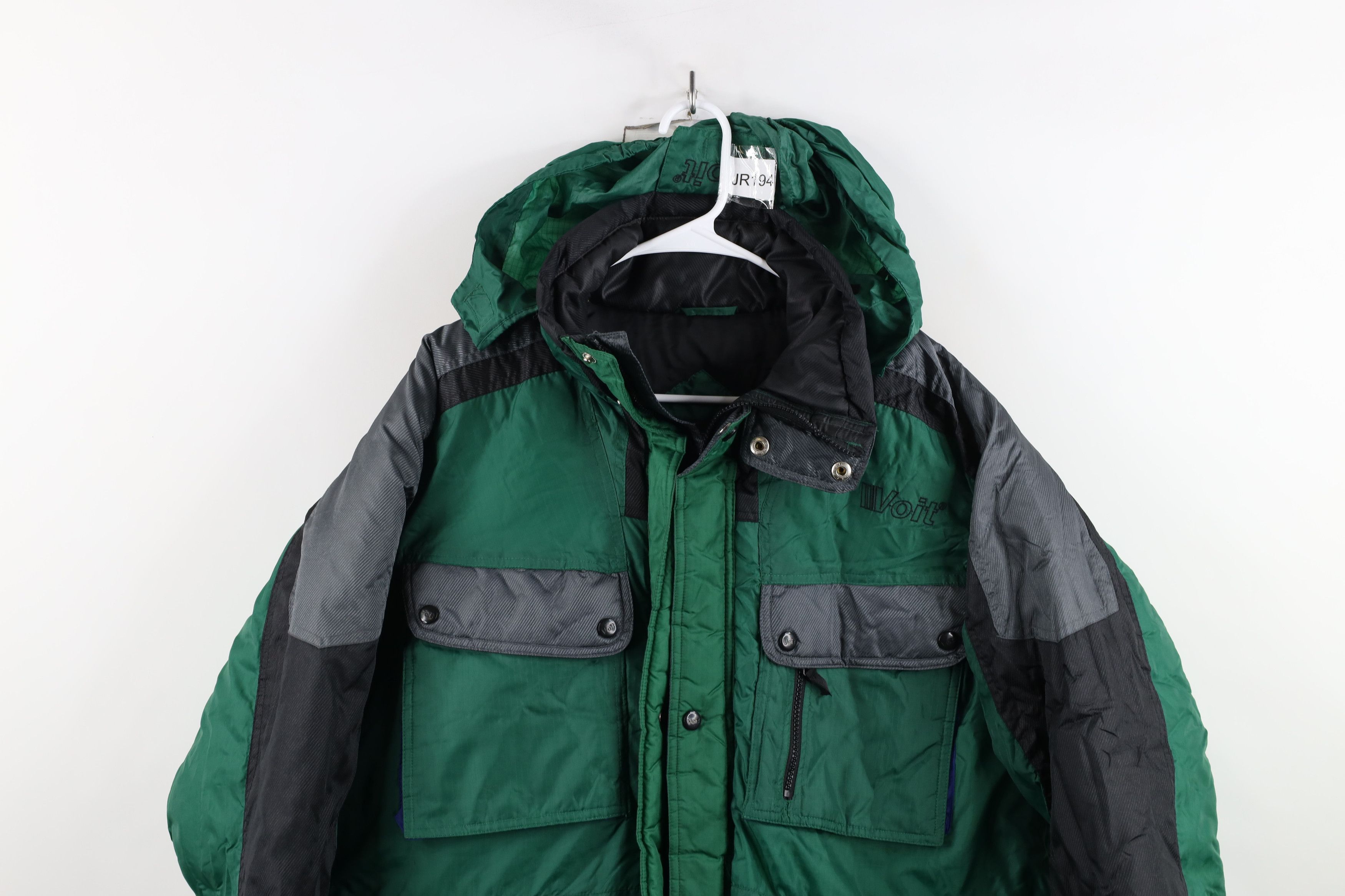 Vintage Vintage 90s Streetwear Hooded Puffer Parka Jacket Green Size US L / EU 52-54 / 3 - 2 Thumbnail