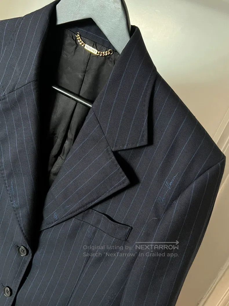 Versace Versace Classic logo striped suit Size 44S - 2 Thumbnail