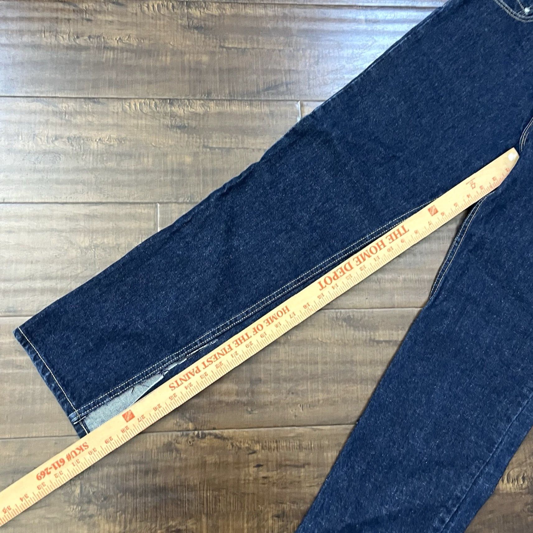 Denime VINTAGE Levi's SilverTab Denim Jeans Womens Medium 30 In Waist 31 In Inseam 90s Dark Blue Straight 665 USA Size 32" / US 10 / IT 46 - 5 Thumbnail