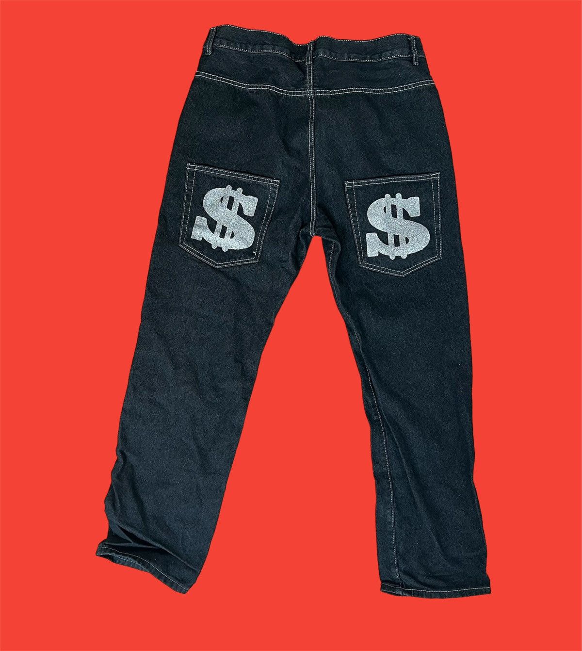 Retrofit Black denim jeans with embroidered logo Size US 34 / EU 50 - 2 Thumbnail