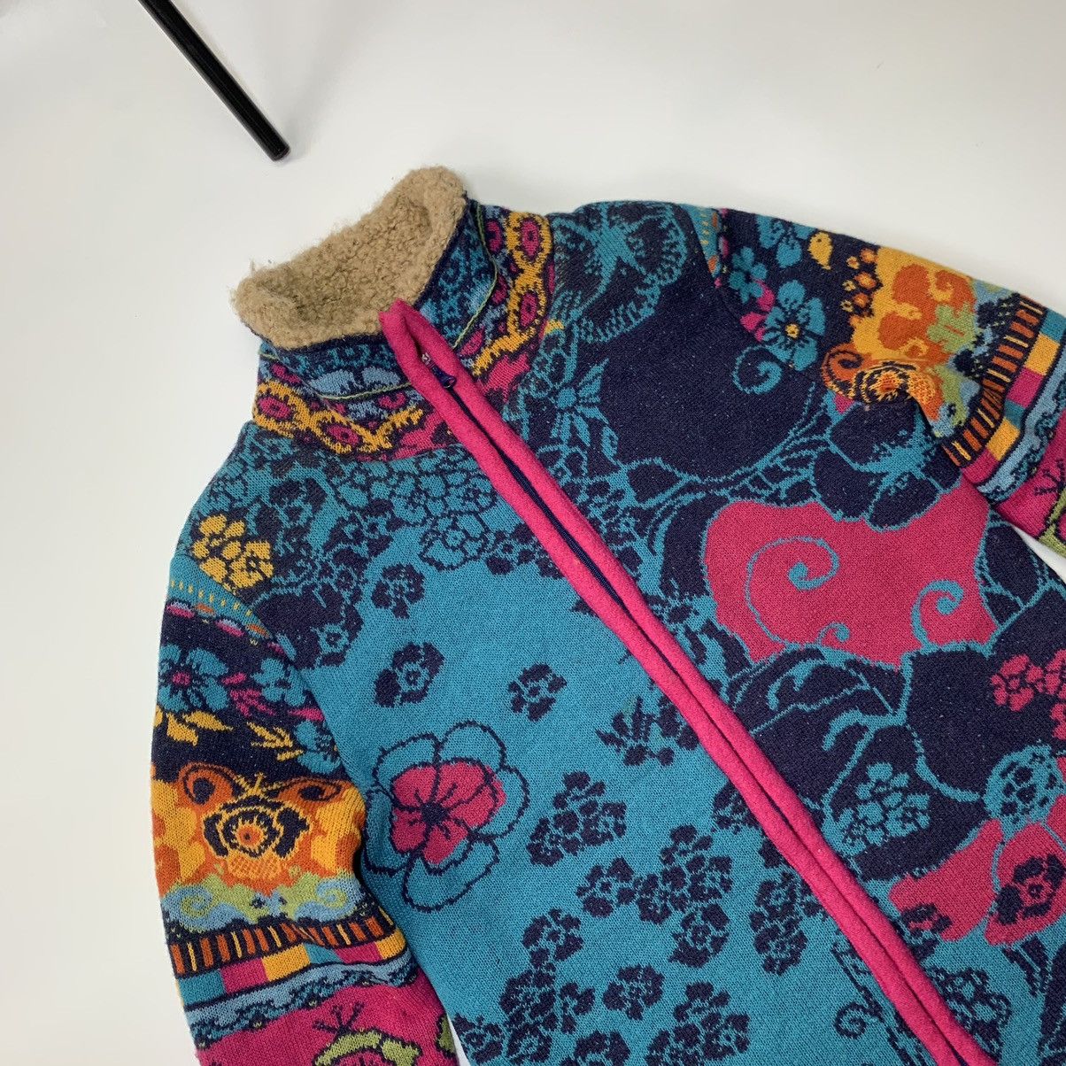 Other Ivko Vintage Wool/Alpaca Floral Full Zip Knit Cardigan Size L / US 10 / IT 46 - 4 Thumbnail
