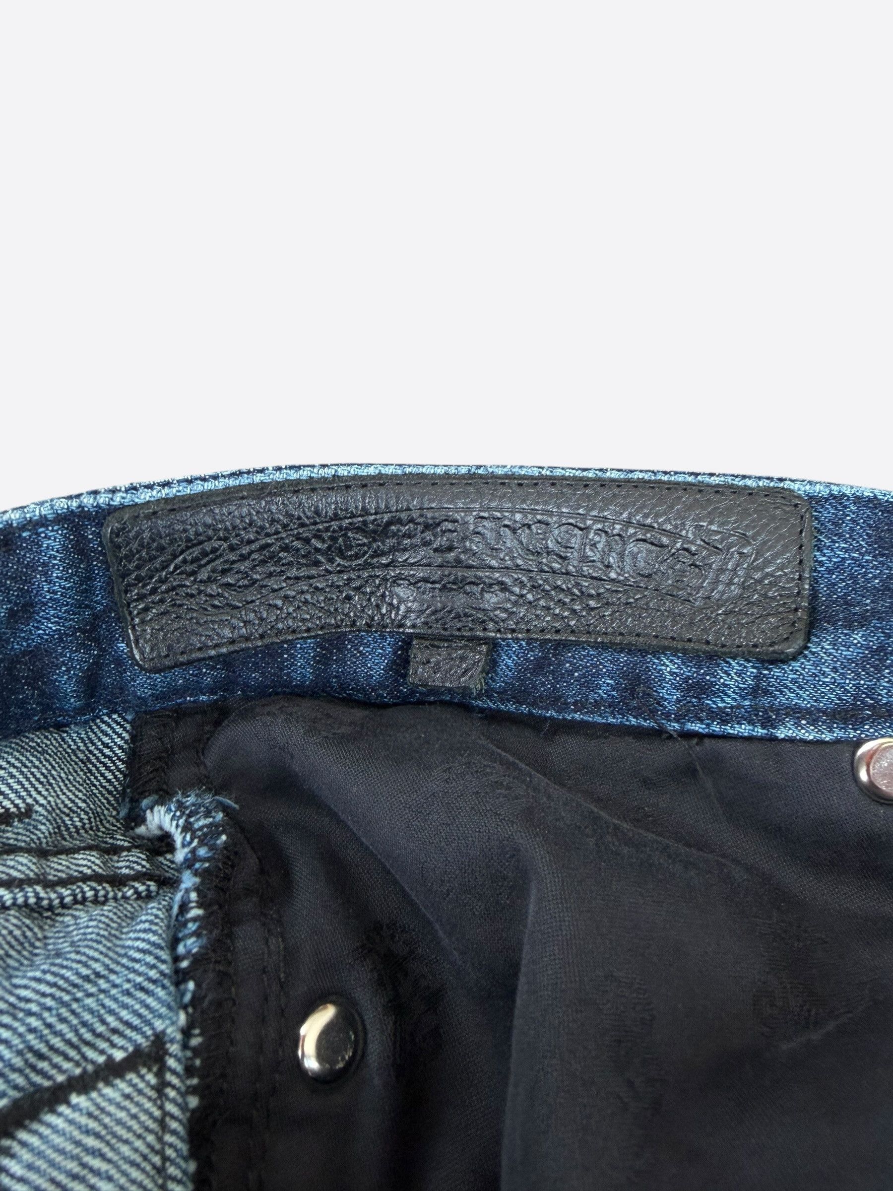 Chrome Hearts Chrome Hearts Blue & Black Cross Patch Denim Shorts Size US 26 / EU 42 - 3 Thumbnail