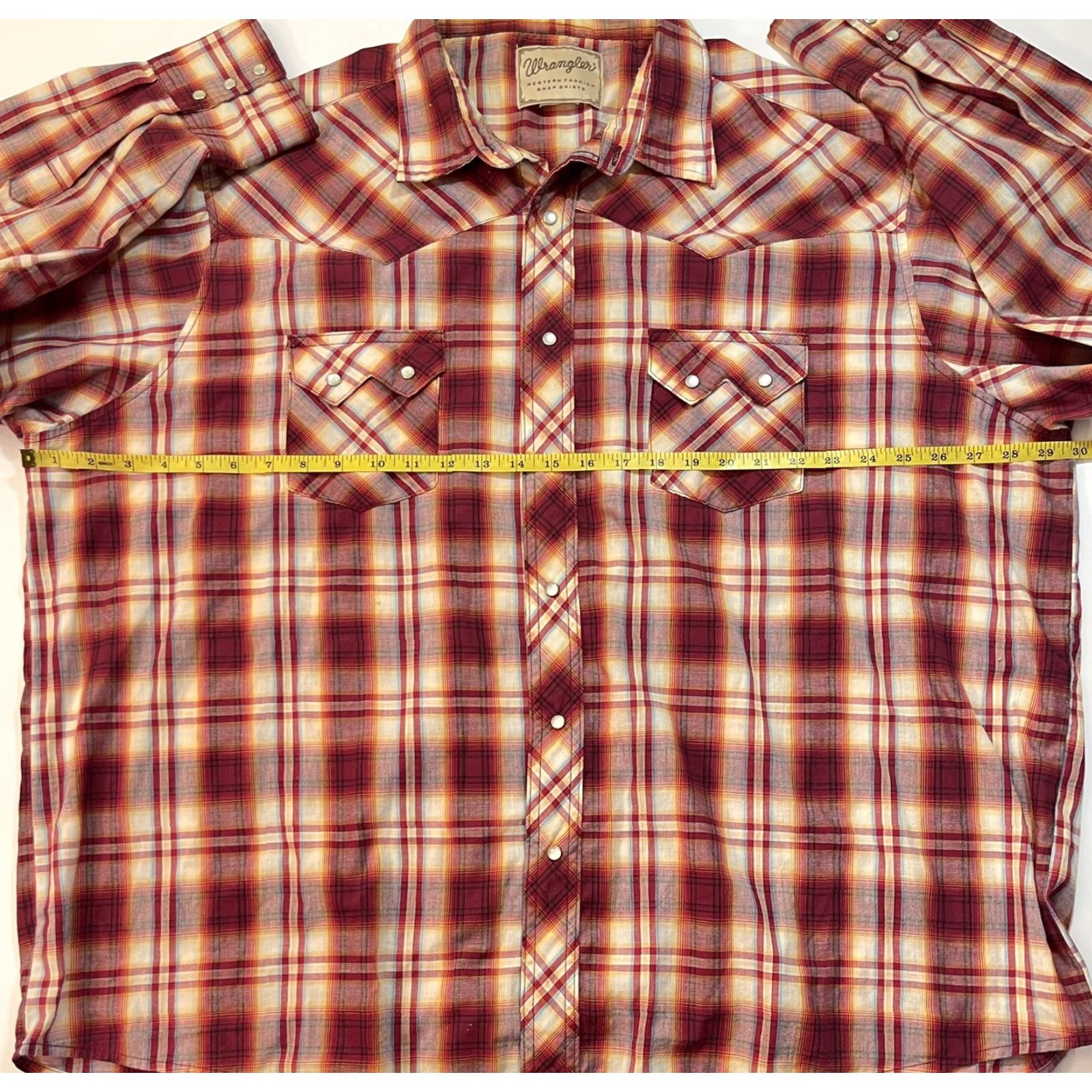 Wrangler VINTAGE Wrangler Western Long Sleeve Shirt Pearl Snap Casual Plaid Red 2XL Mens Size US XXL / EU 58 / 5 - 5 Thumbnail