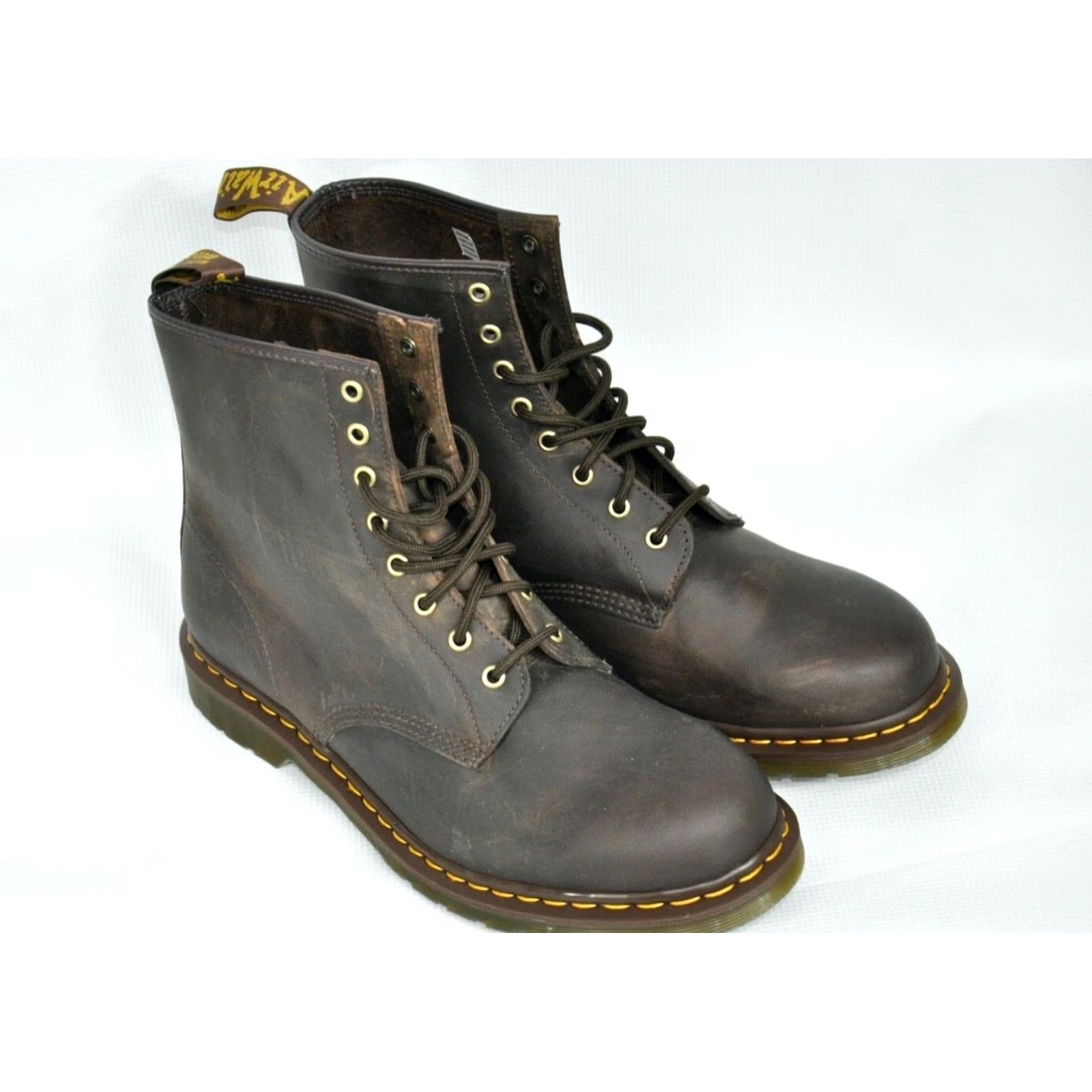Dr. Martens Dr. Martens 1460 8 Leather Boots Mens EU47 US13 UK12 Brown Combat Lace Up Boots Size US 12 / EU 45 - 2 Thumbnail