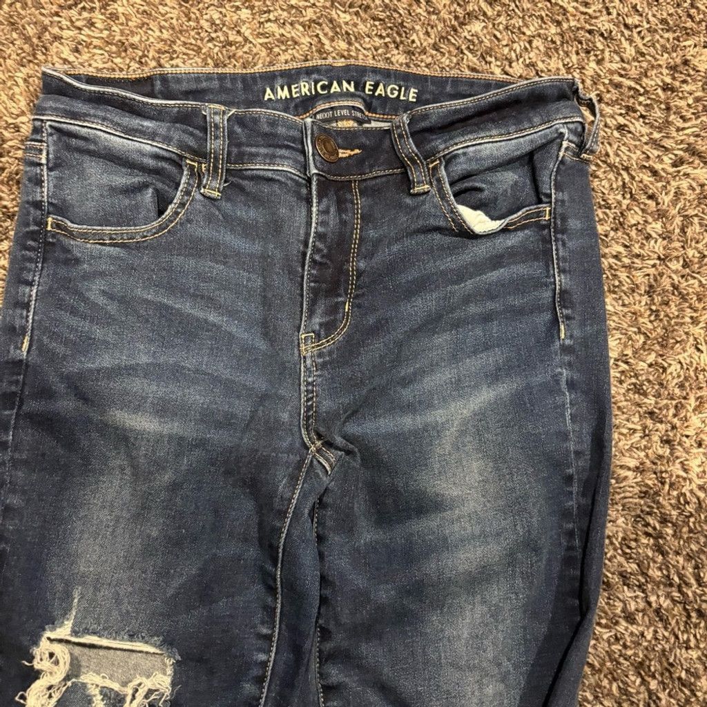 American Eagle Outfitters American Eagle Outfitters Women's Dark Blue Skinny Jeans Size 32" / US 10 / IT 46 - 5 Thumbnail