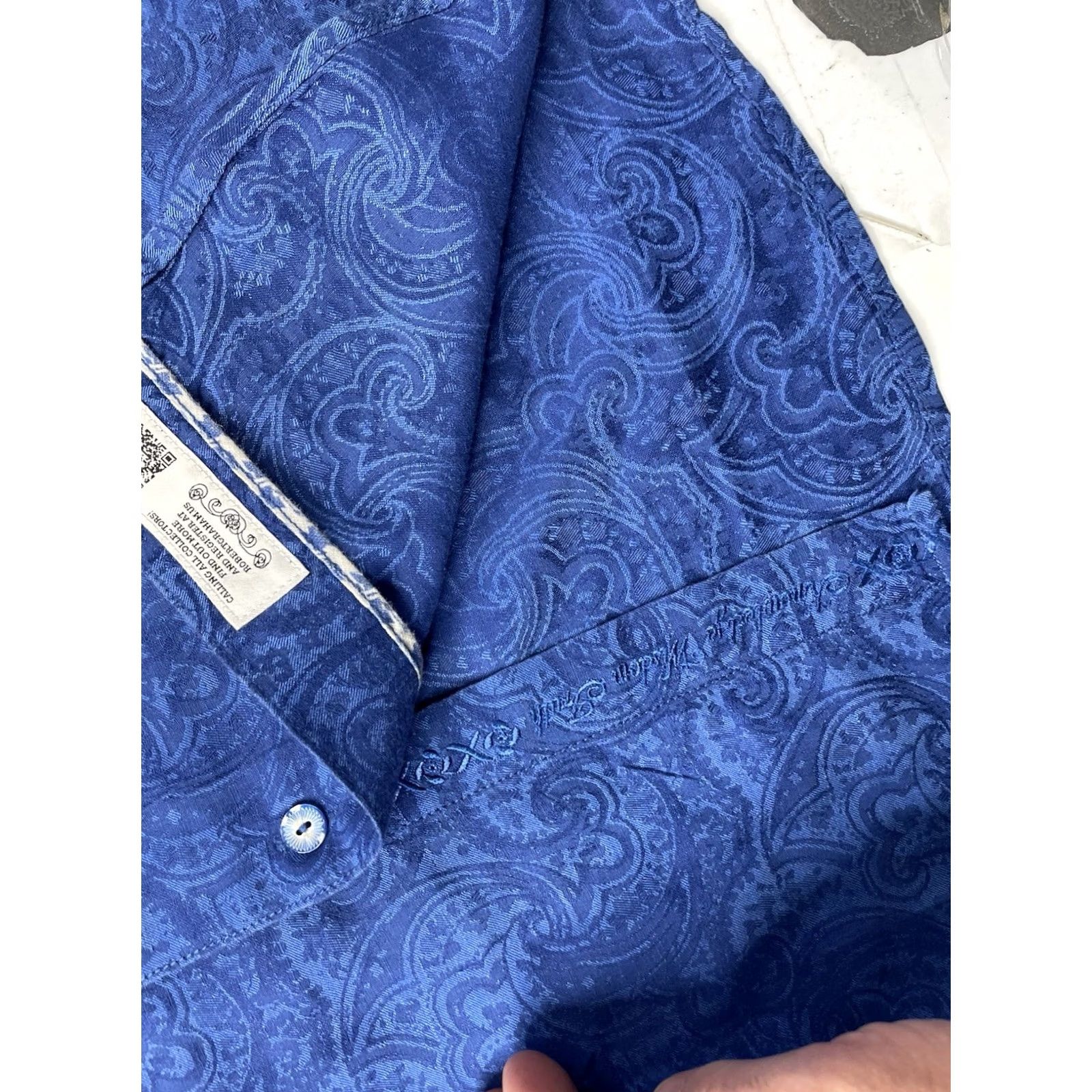Robert Graham Robert Graham Blue Paisley Button-Up Shirt Mens Large Long Sleeve Size US L / EU 52-54 / 3 - 4 Thumbnail