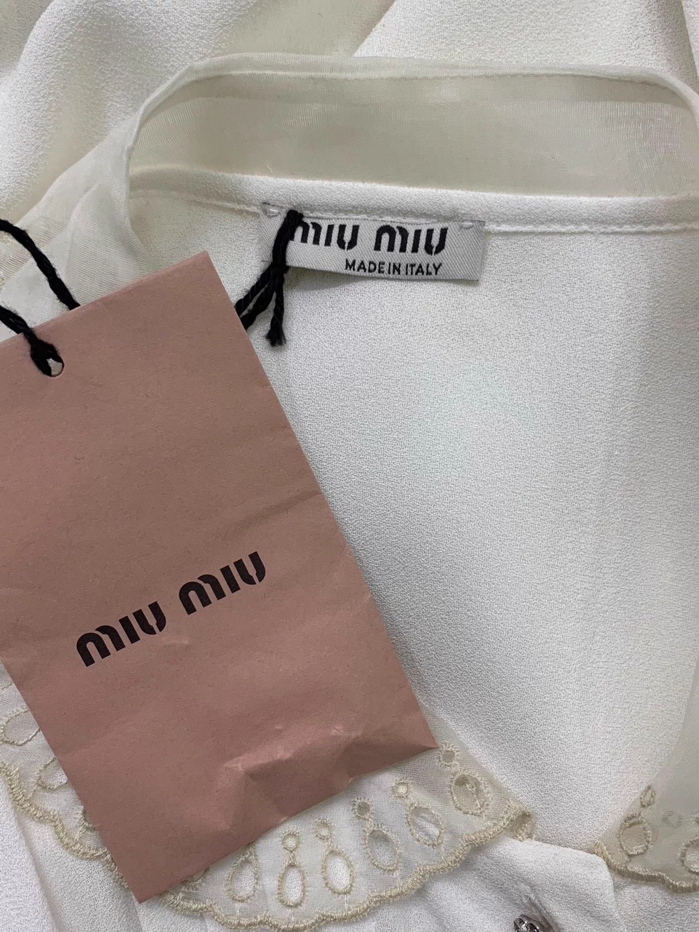Miu Miu MIU MIU Doll Collar White Shirt 38 NWT Size S / US 4 / IT 40 - 4 Thumbnail