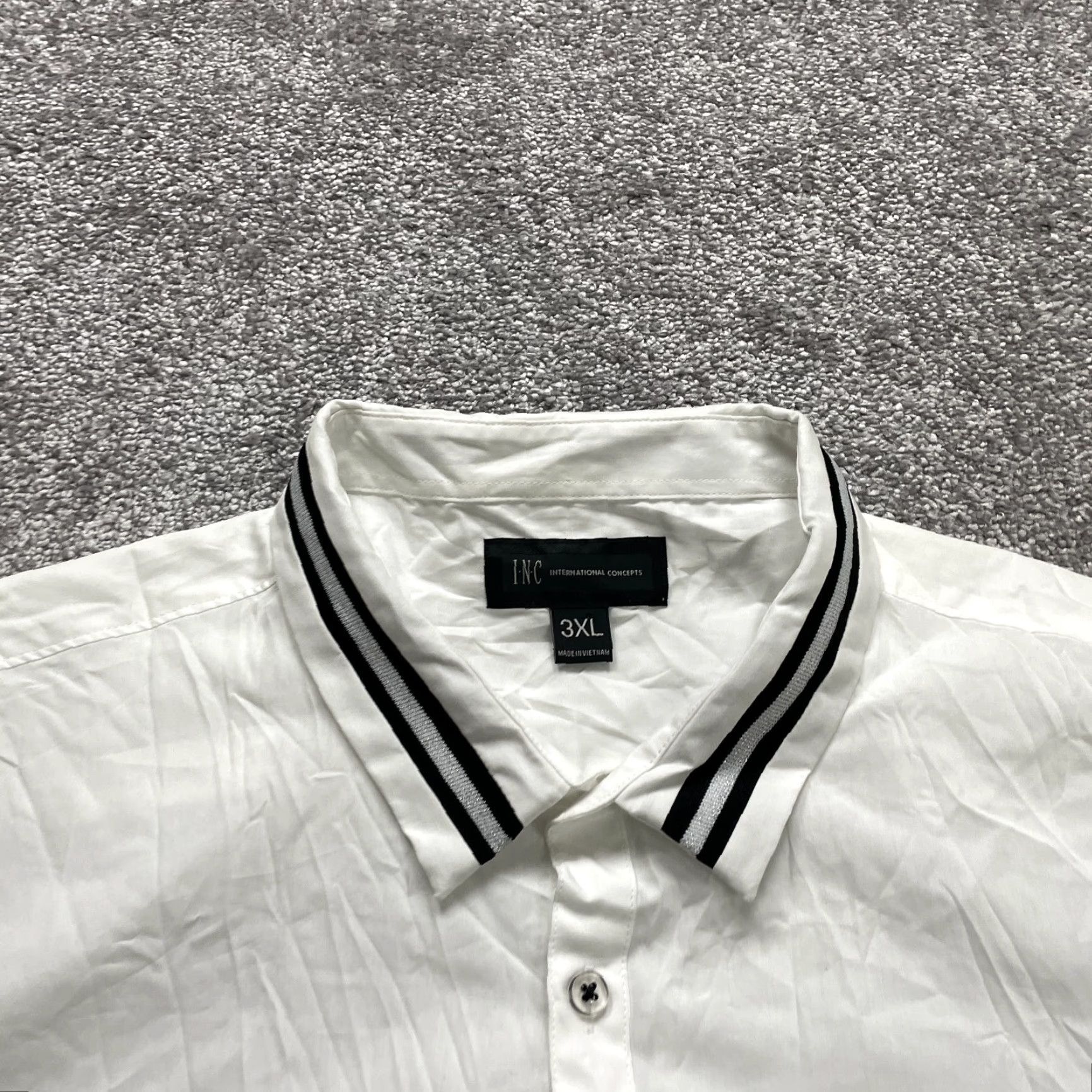 Vintage INC International Concepts Button-Up Short Sleeve Shirt Women 3XL White NWT New Size XXL / US 16-18 / IT 52-54 - 3 Thumbnail