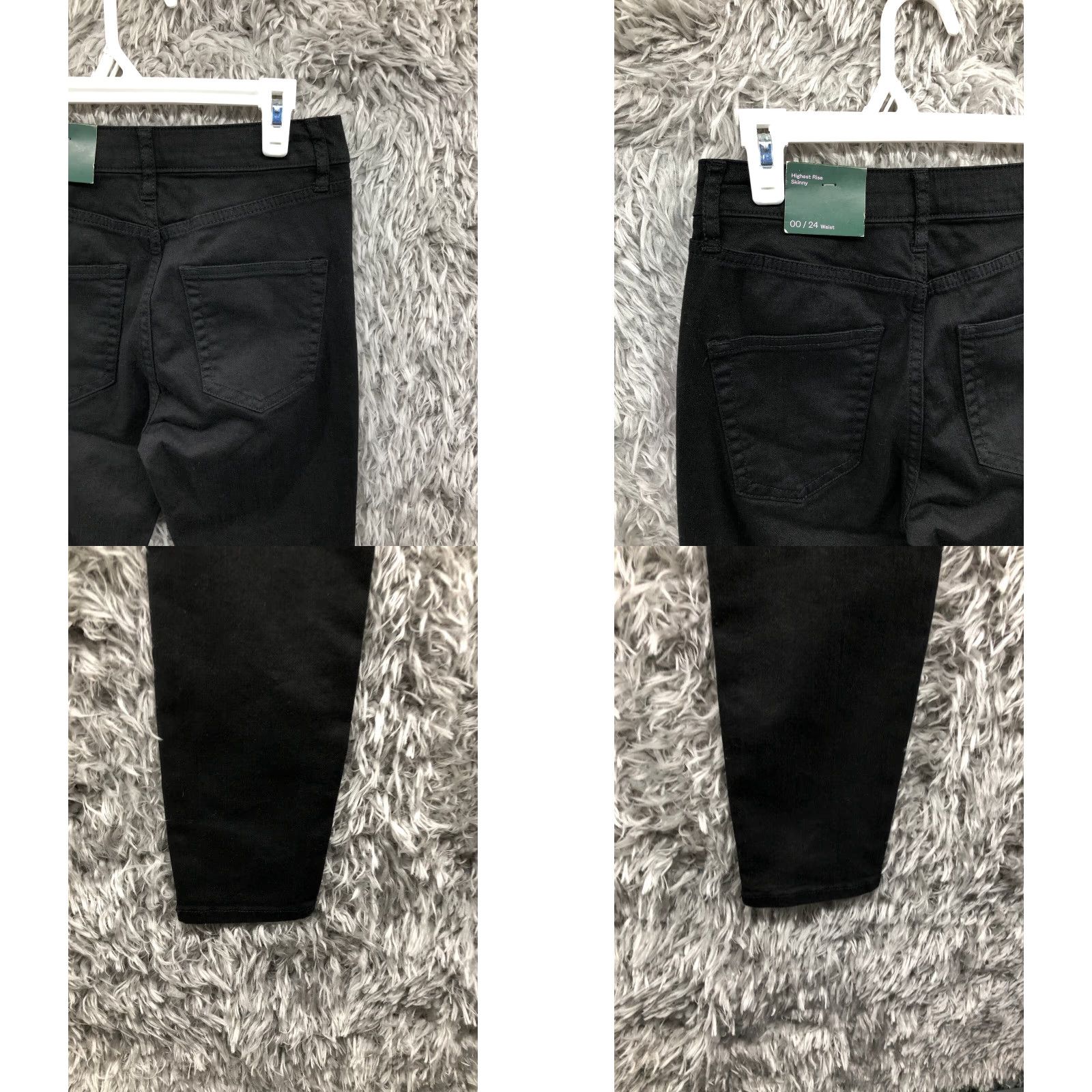Vintage Wild Fable Highest Rise Skinny Jeans Womens 00 Dark Wash Black Denim Size 24" / US 00 / IT 34 - 8 Thumbnail