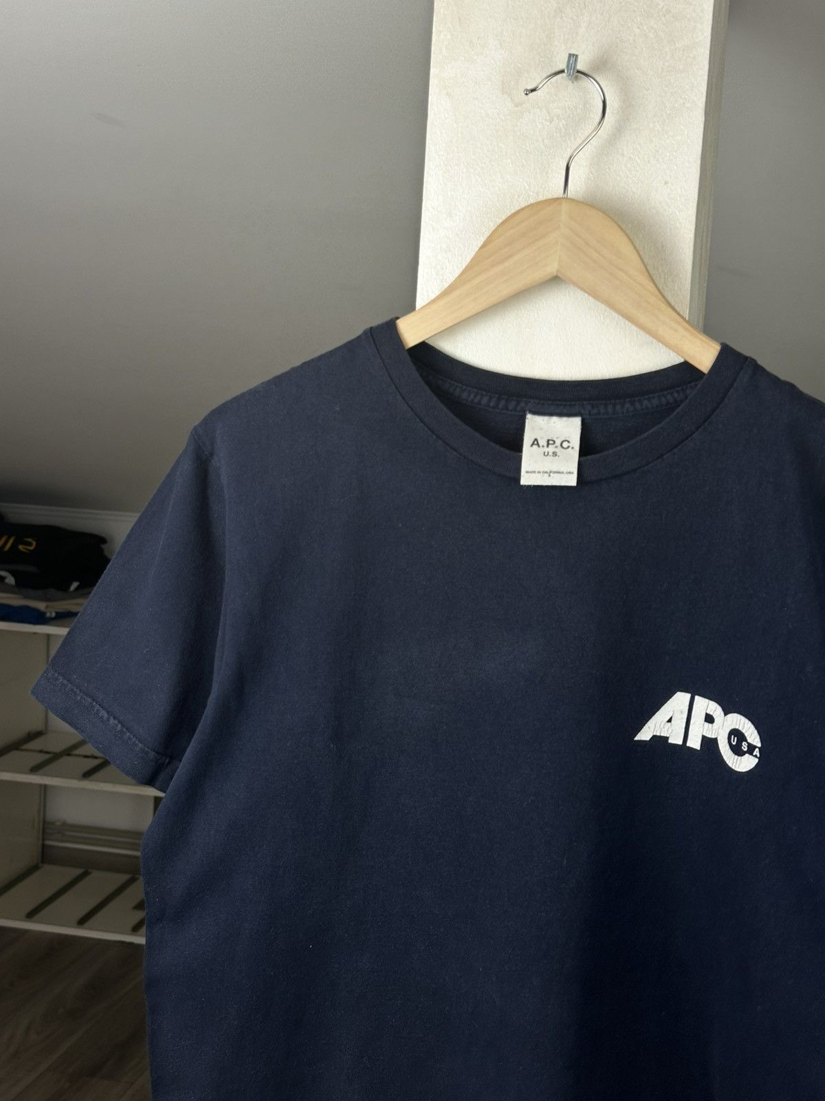 A.P.C. A.P.C. Logo Tee Blue Faded Made in USA Size US S / EU 44-46 / 1 - 2 Thumbnail