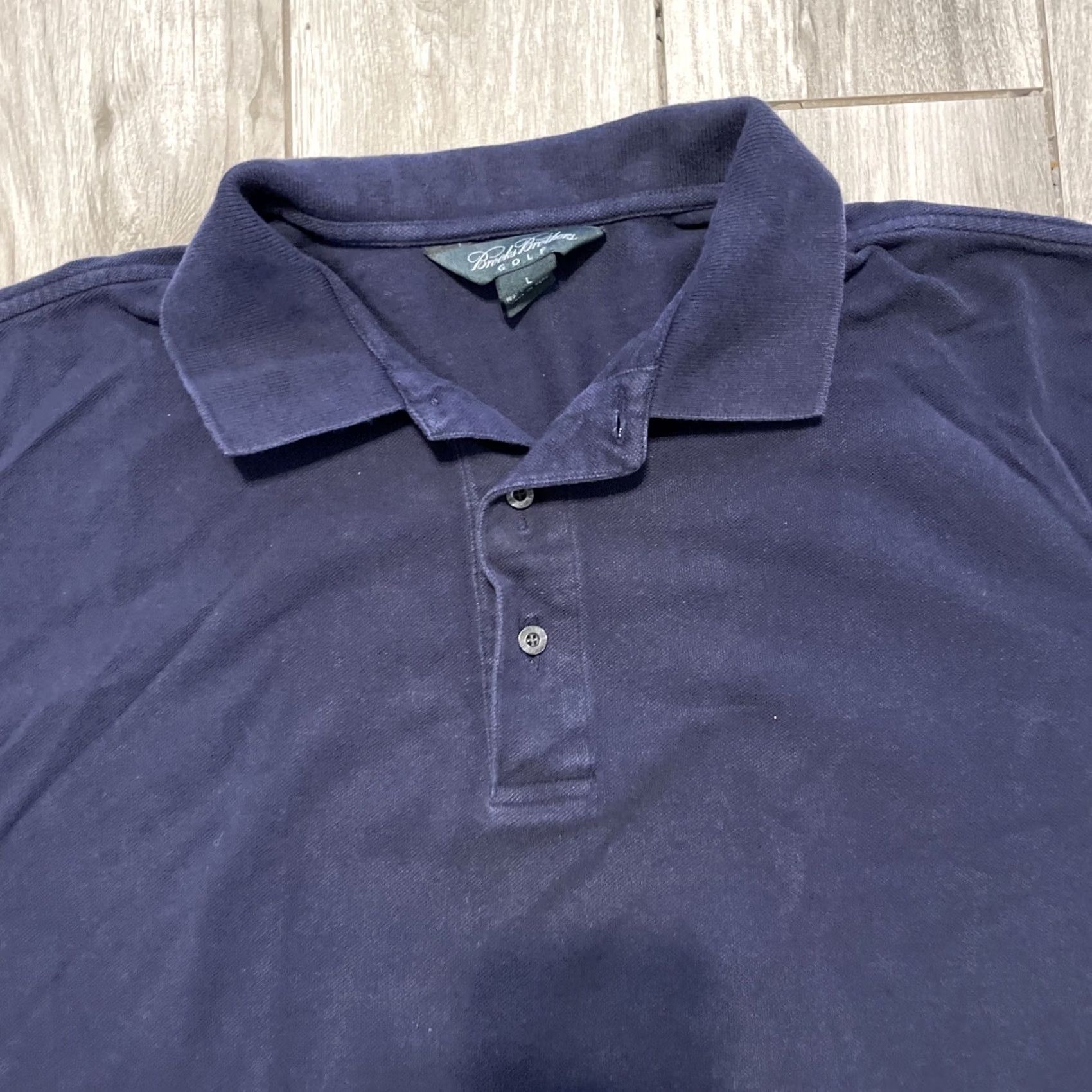 Brooks Brothers BROOKS BROTHERS Polo Short Sleeve Navy Blue L 100% pima Cotton Golf Mens Regular Size US L / EU 52-54 / 3 - 2 Thumbnail