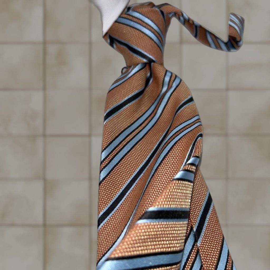 Ermenegildo Zegna Ermenegildo Zegna Italian Silk Tie Rare Color Combo Striped Design Size ONE SIZE - 1 Thumbnail