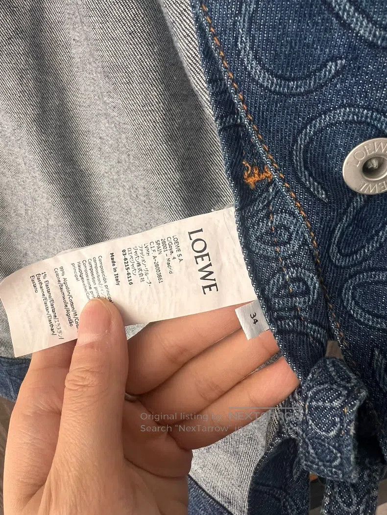 Loewe LOEWE size 34 Contrast Leather Patchwork Jacquard Denim Jac Size US XS / EU 42 / 0 - 4 Thumbnail