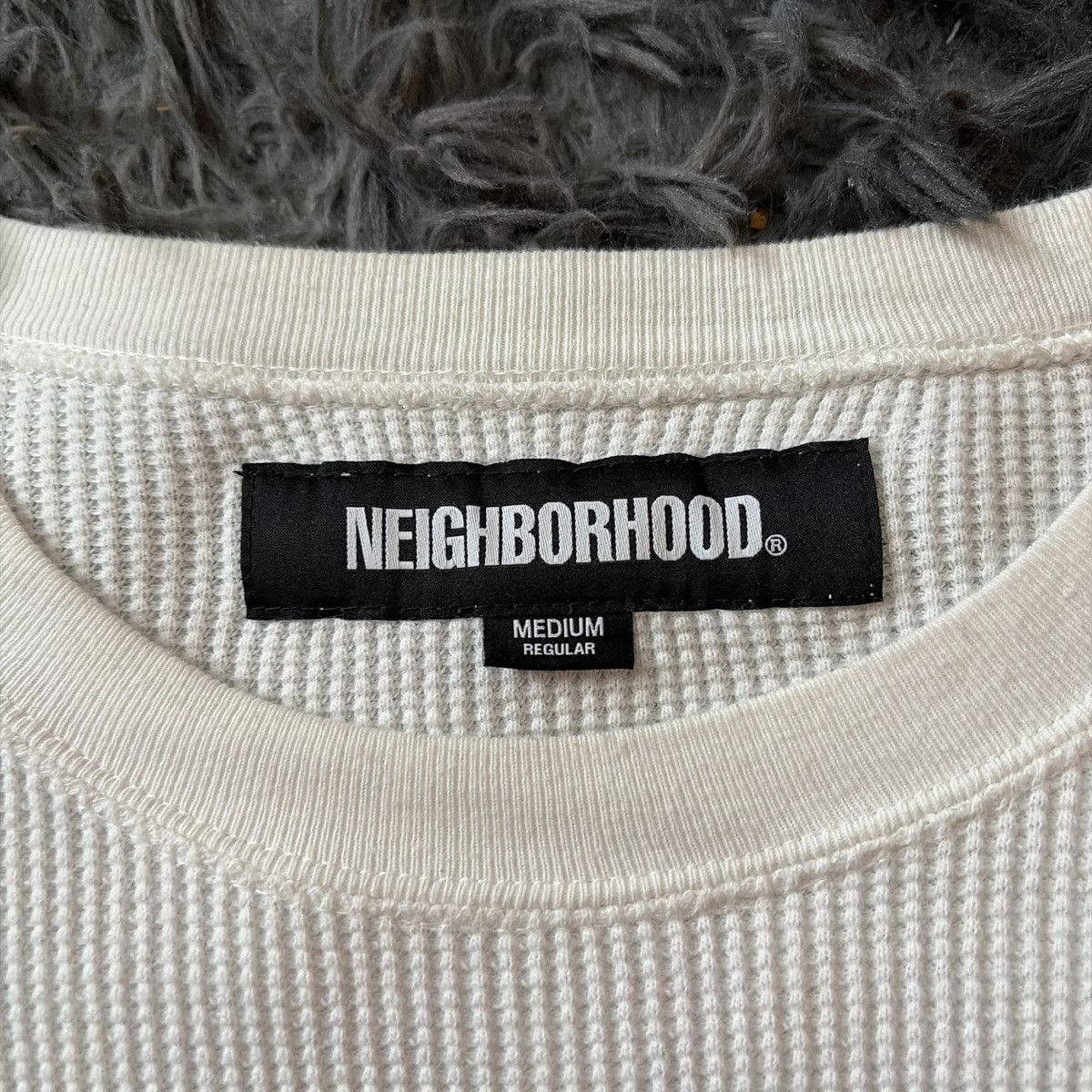 Neighborhood Neighborhood Waffle Knit Crewneck Sweatshirt – Off White – M Size US M / EU 48-50 / 2 - 2 Thumbnail
