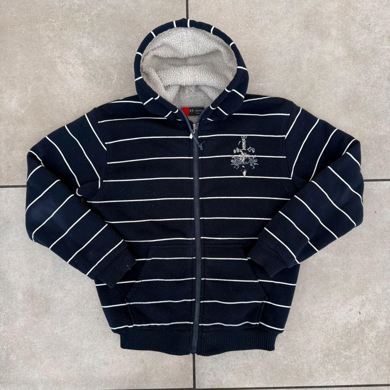 Vintage Vintage 90s Opium Affilaction Zip Up Hoode Sherpa Linned Size US XL / EU 56 / 4 - 1 Thumbnail